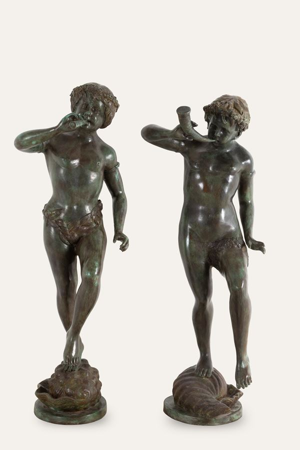 Pair of sculptures "FAUNS"