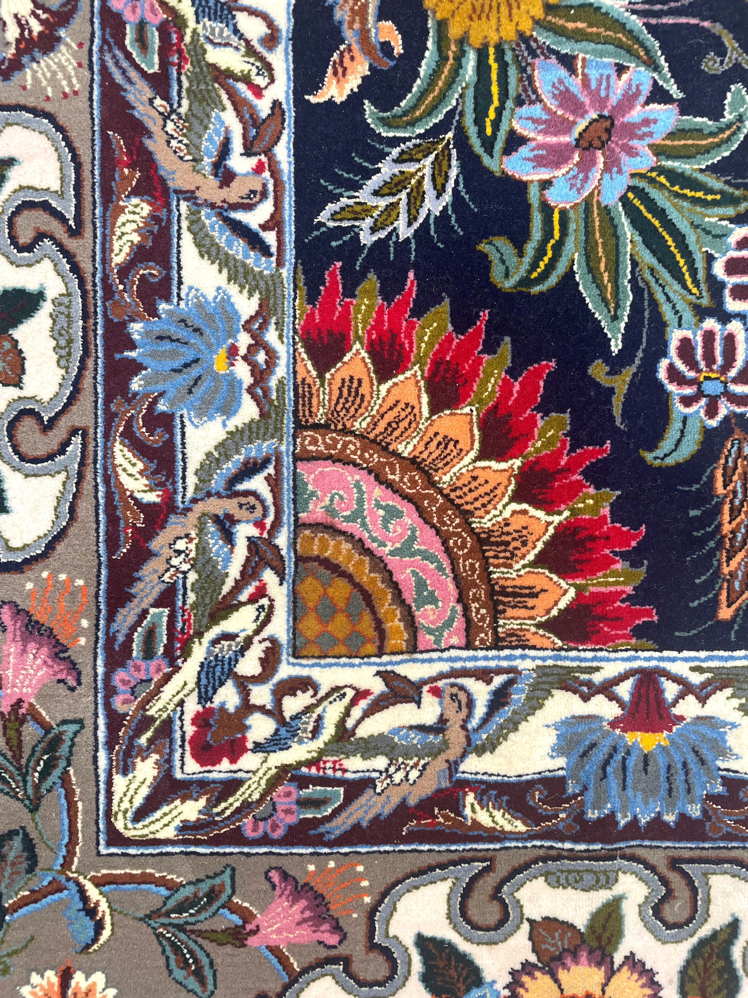 Tappeto Isfahan, Persia, lavorazione in lana e seta