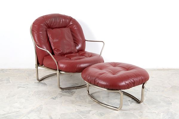 CARLO DE CARLI - Armchair with pouf mod. 915 for CINOVA