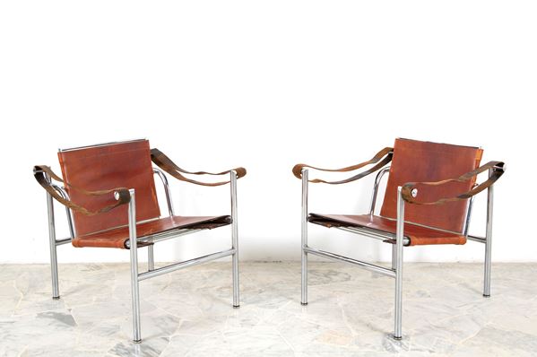LE CORBUSIER - Two LC1 armchairs for CASSINA