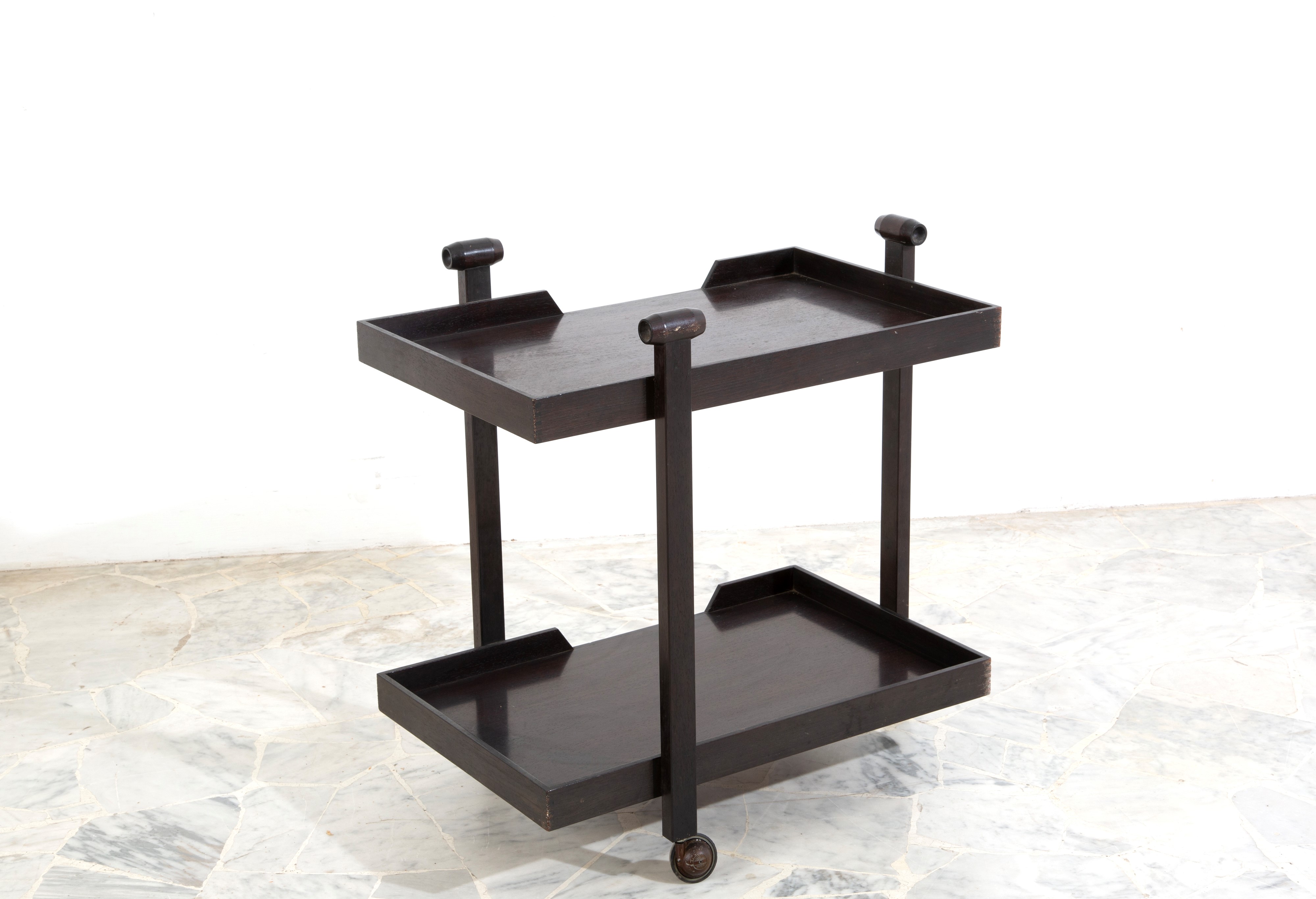 Franco Albini - Carrello portavivande mod. CR20 per POGGI in legno a due ripiani