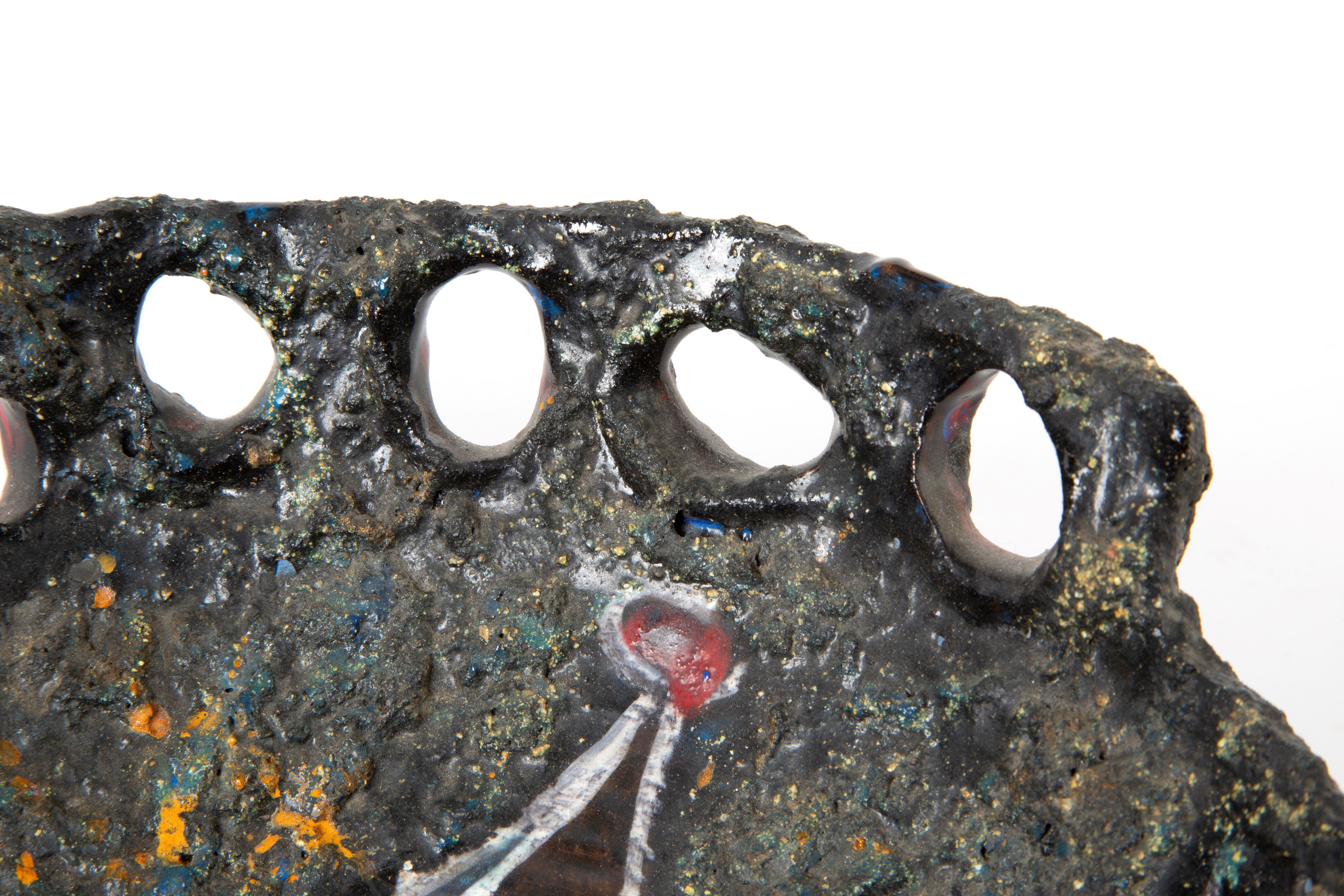 Marcello Fantoni - Ciotola brutalista in ceramica invetriata