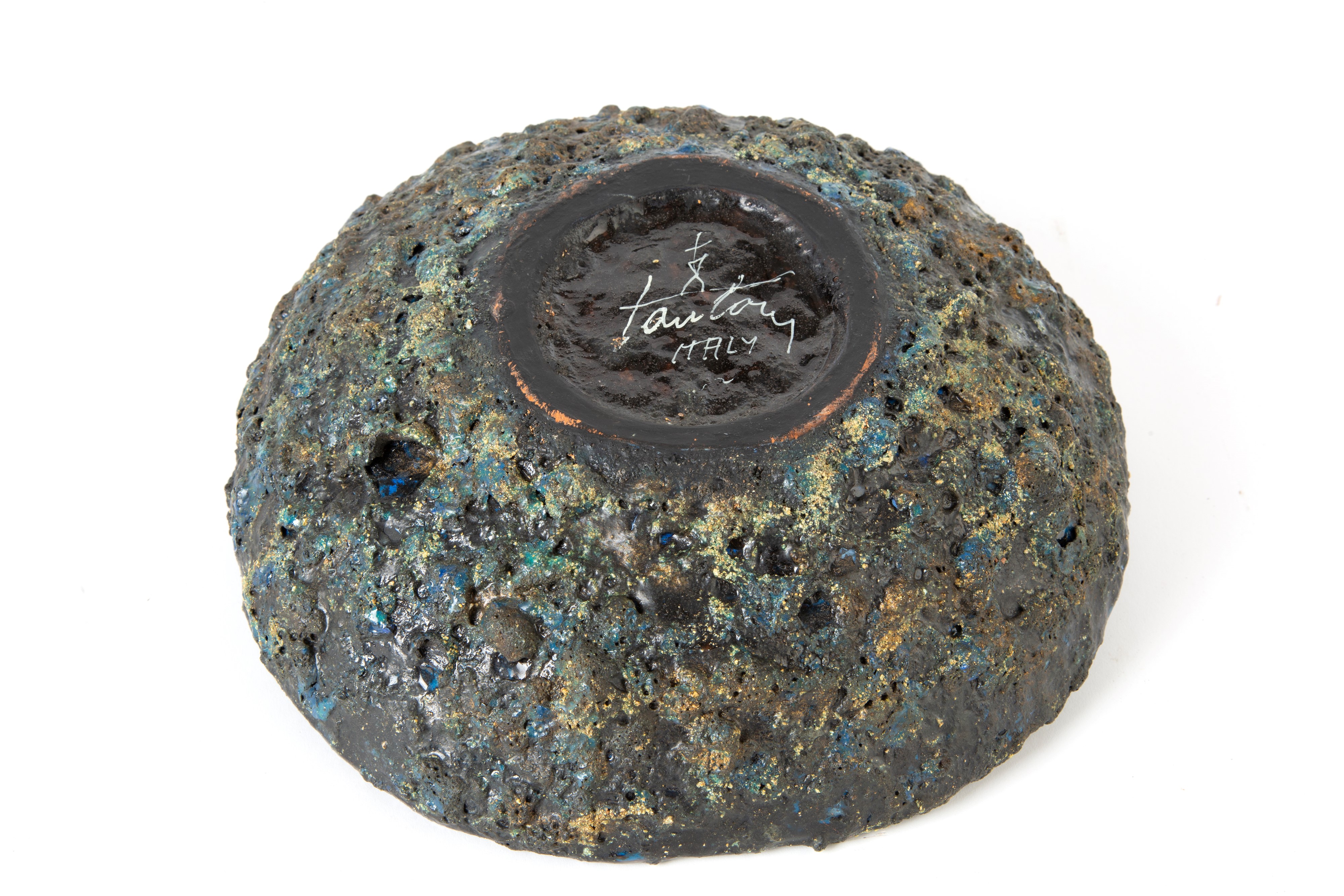 Marcello Fantoni - Ciotola brutalista in ceramica invetriata