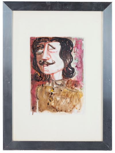 Ritratto, acquarello su carta (firmato e datato 1971)