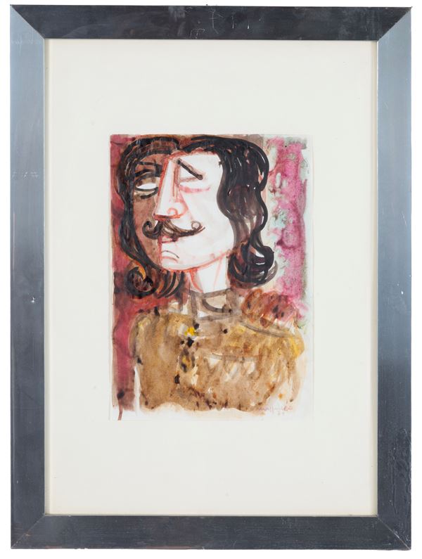 GIUSEPPE MIGNECO - Watercolor "PORTRAIT"