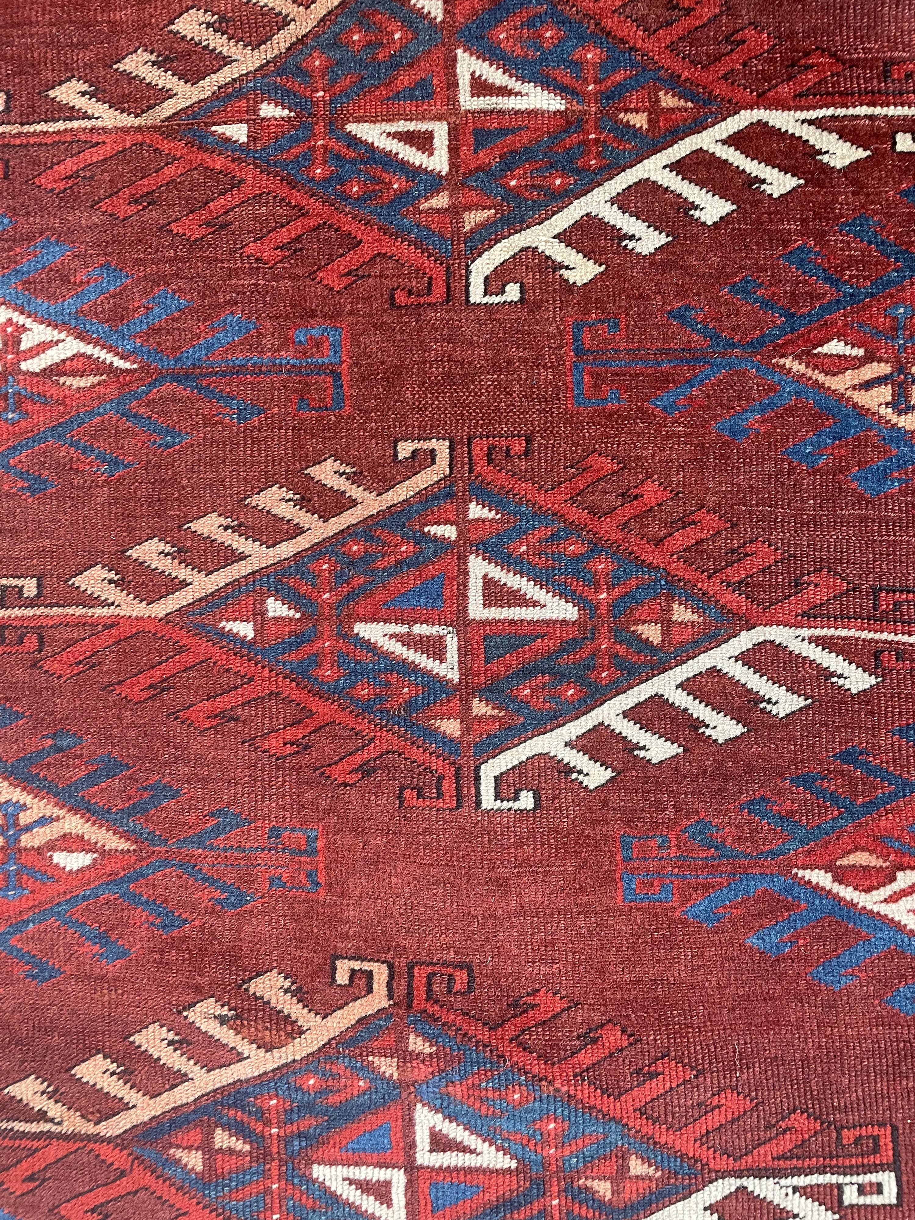 Tappeto Yomut, Main carpet, Turkestan occidentale, XIX secolo