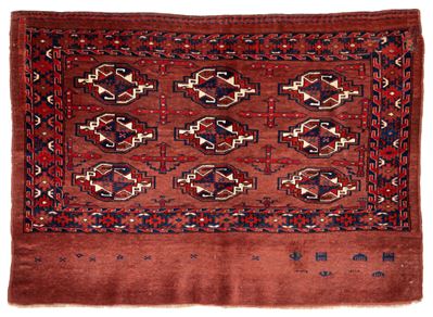 Tappeto Yomut Chuval, Turkestan occidentale, XIX secolo