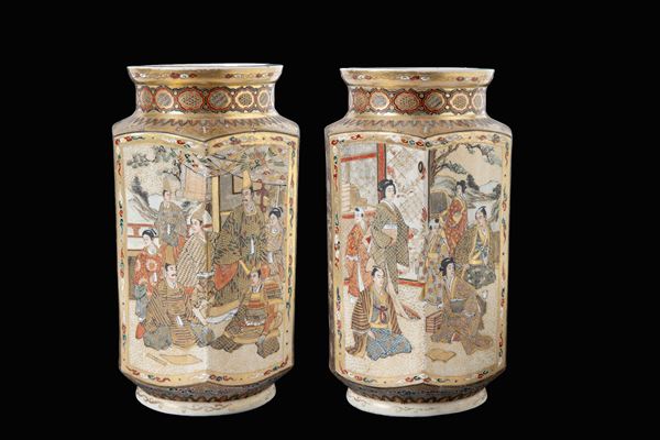 Pair of Satsuma vases