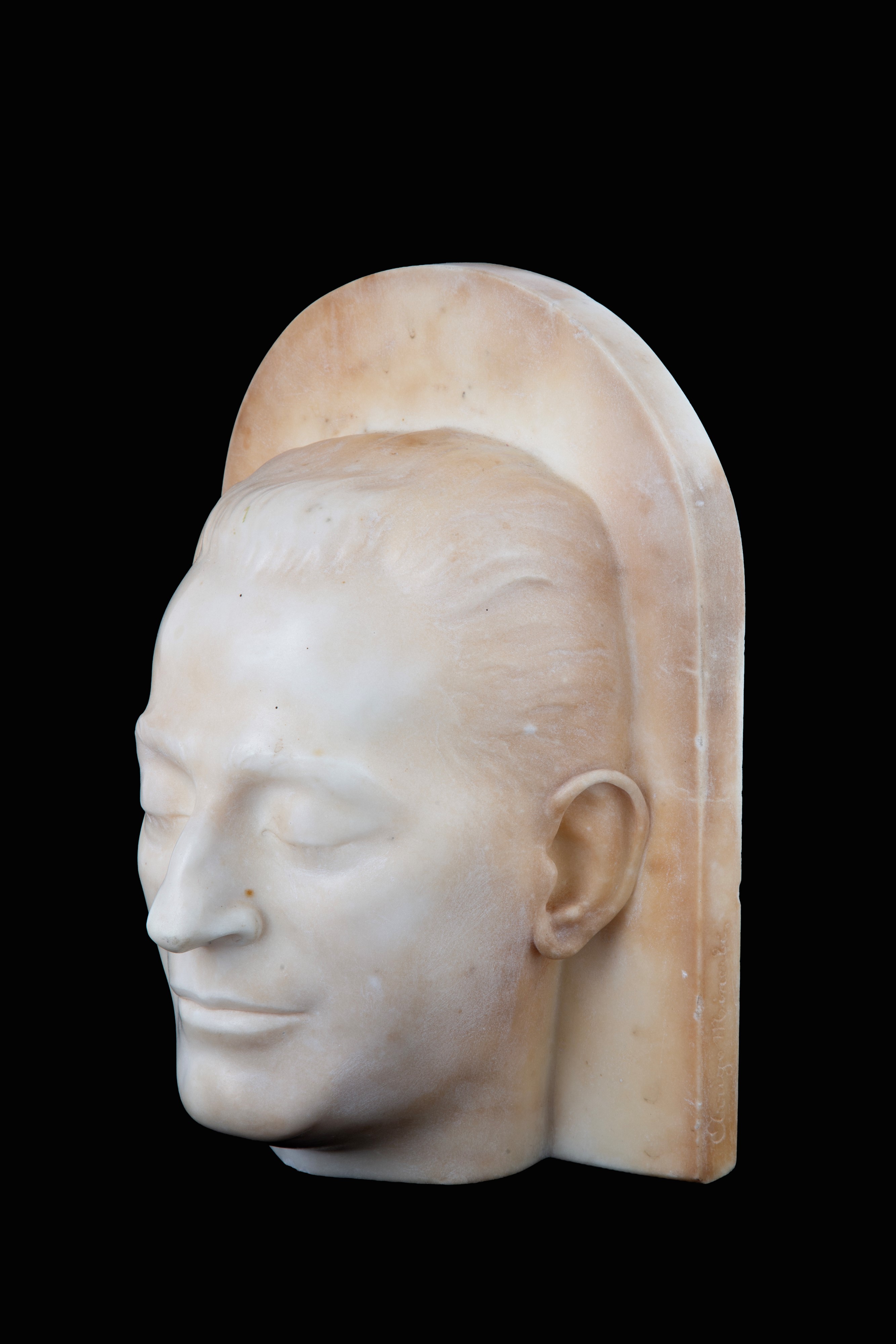 Arrigo Minerbi - Volto maschile, scultura in marmo