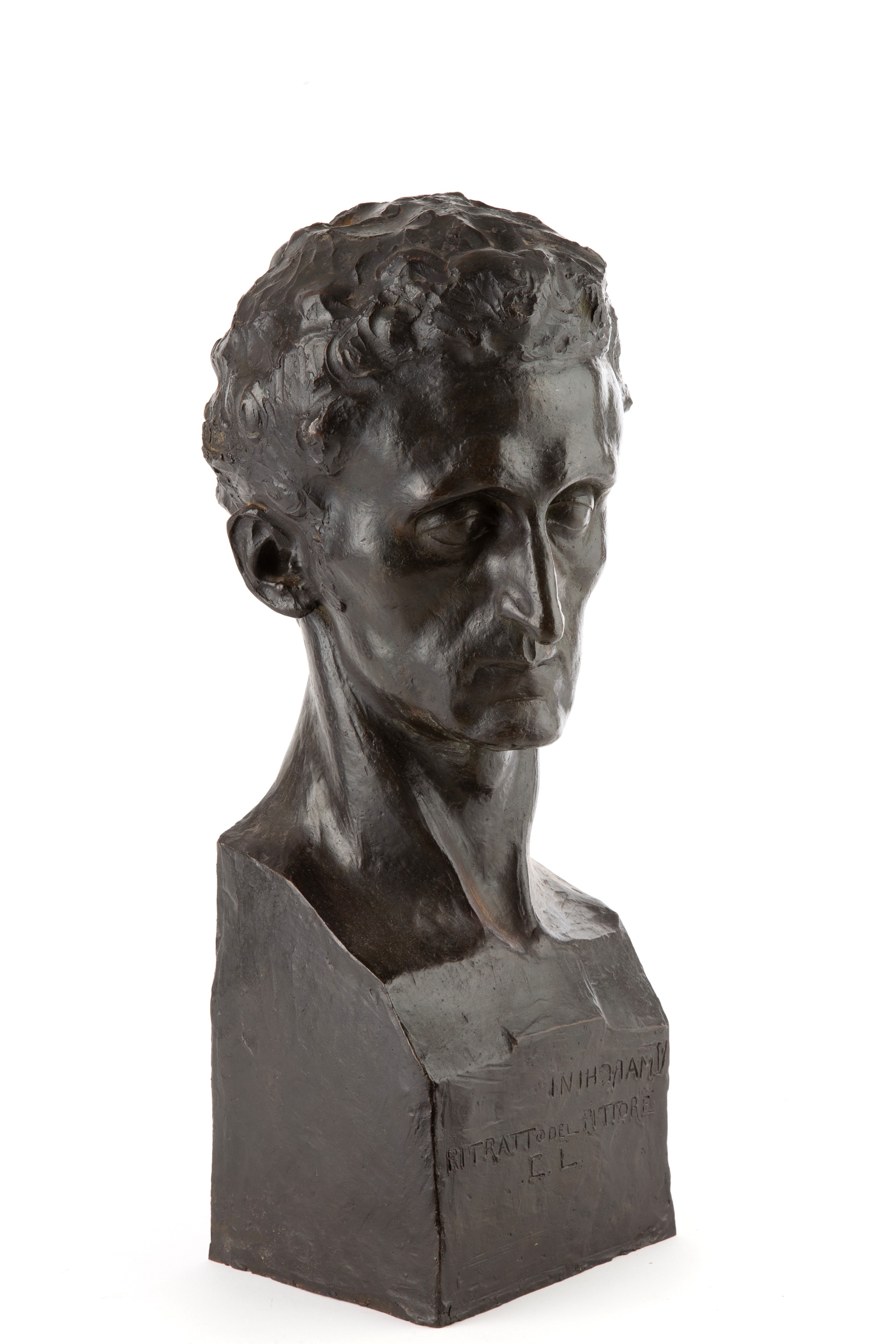 Vitaliano Marchini - Ritratto del pittore C.L., scultura in bronzo patinato