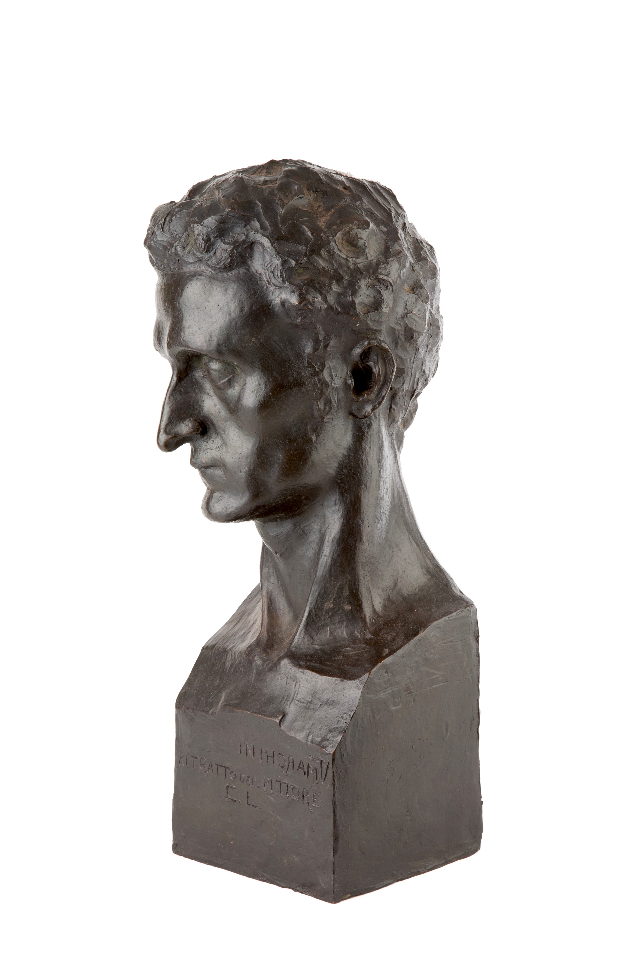 Vitaliano Marchini - Ritratto del pittore C.L., scultura in bronzo patinato