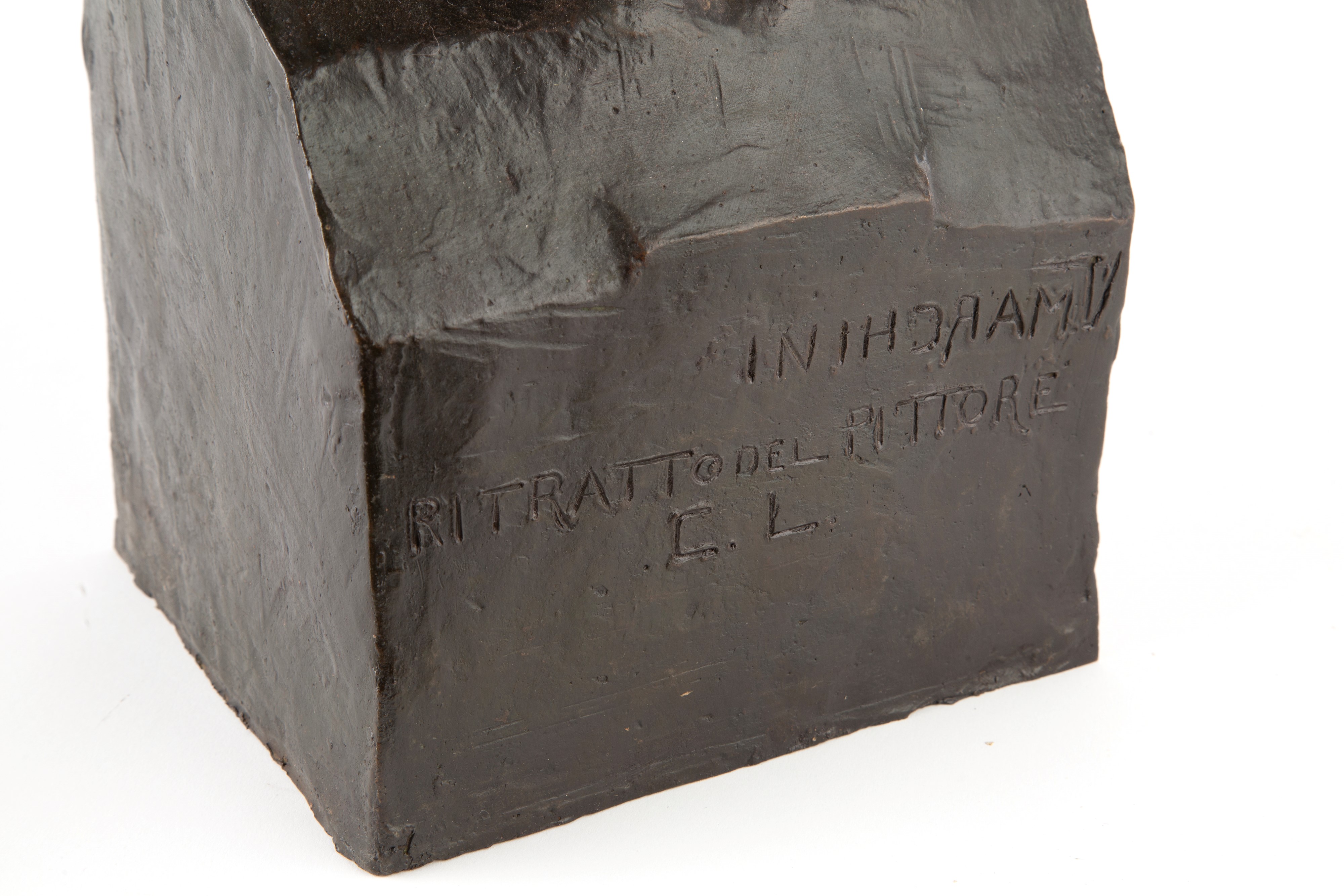 Vitaliano Marchini - Ritratto del pittore C.L., scultura in bronzo patinato