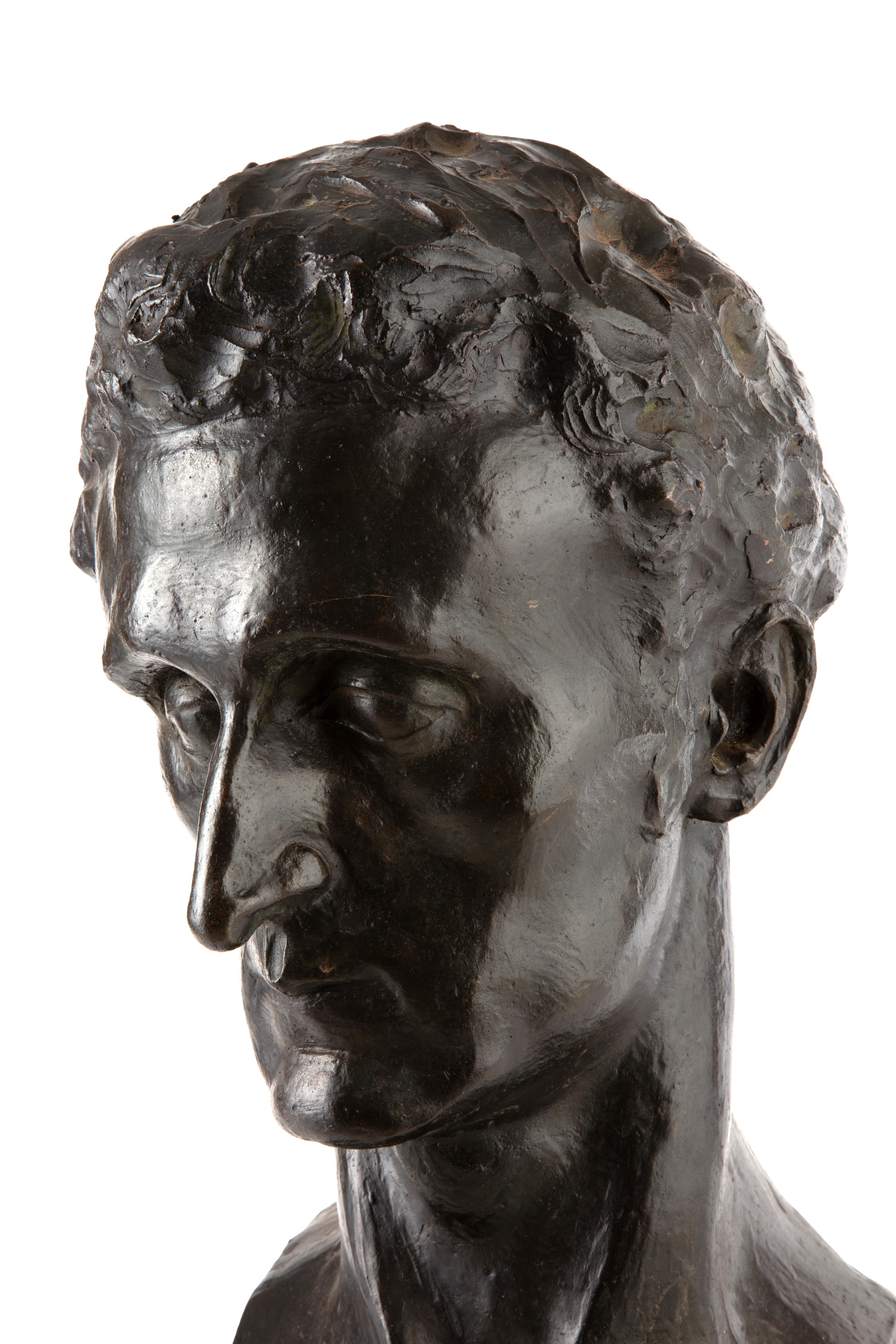 Vitaliano Marchini - Ritratto del pittore C.L., scultura in bronzo patinato