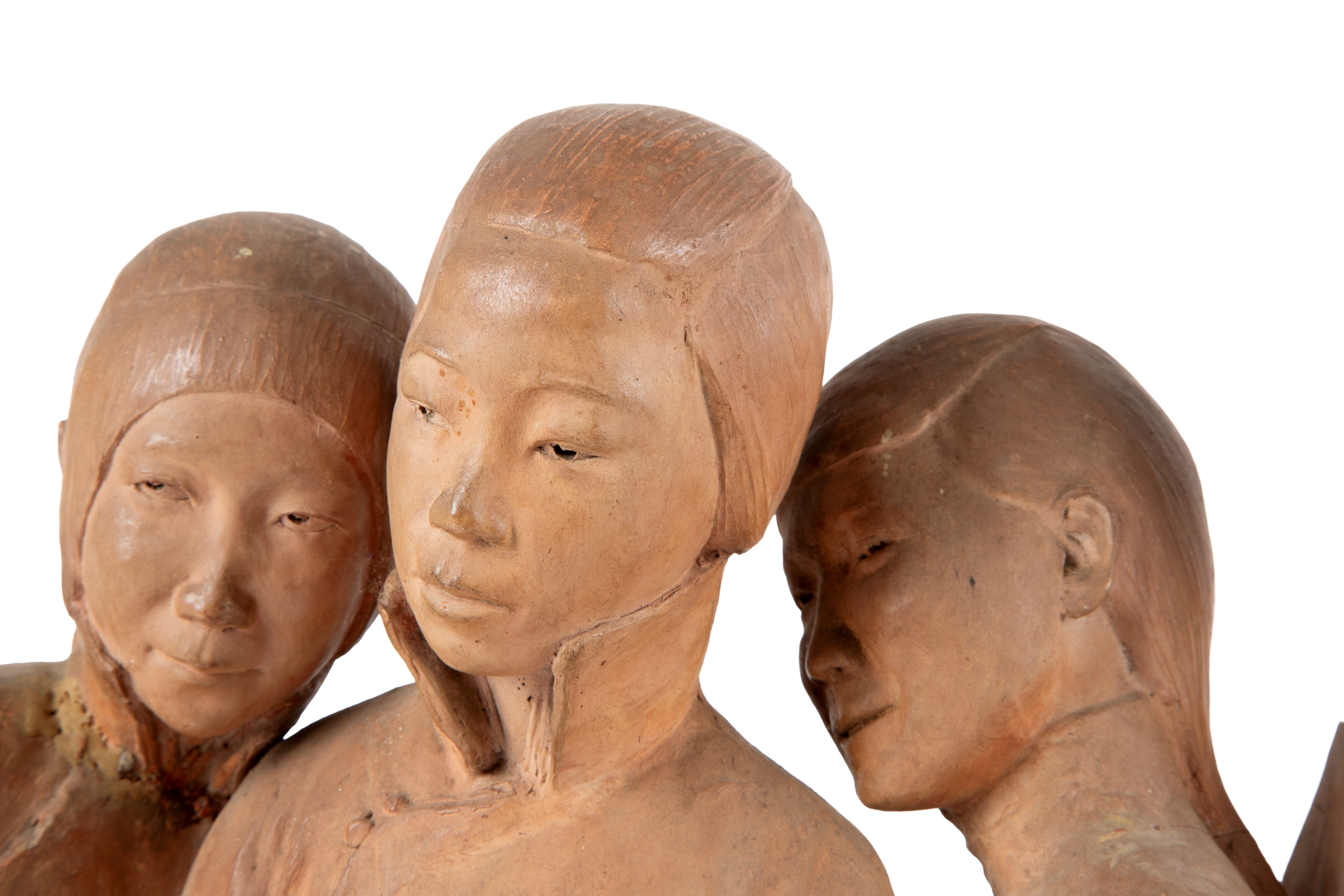 Gaston Hauchecorne - Gruppo scultoreo “Personaggi orientali” in terracotta