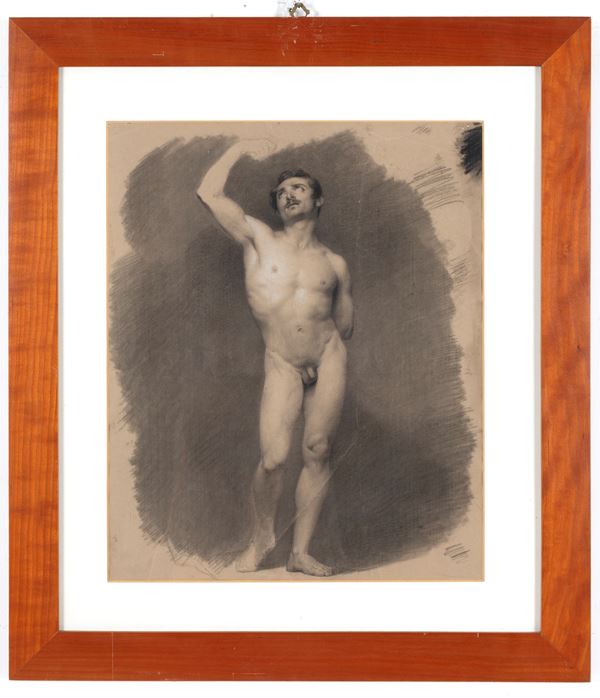 PLACIDO FABRIS - Drawing "MALE NUDE"