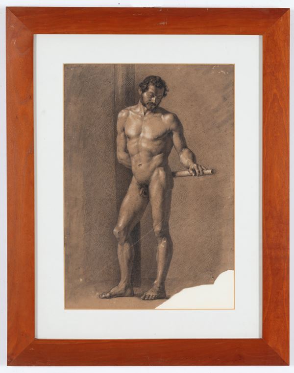 PLACIDO FABRIS - Drawing "MALE NUDE"