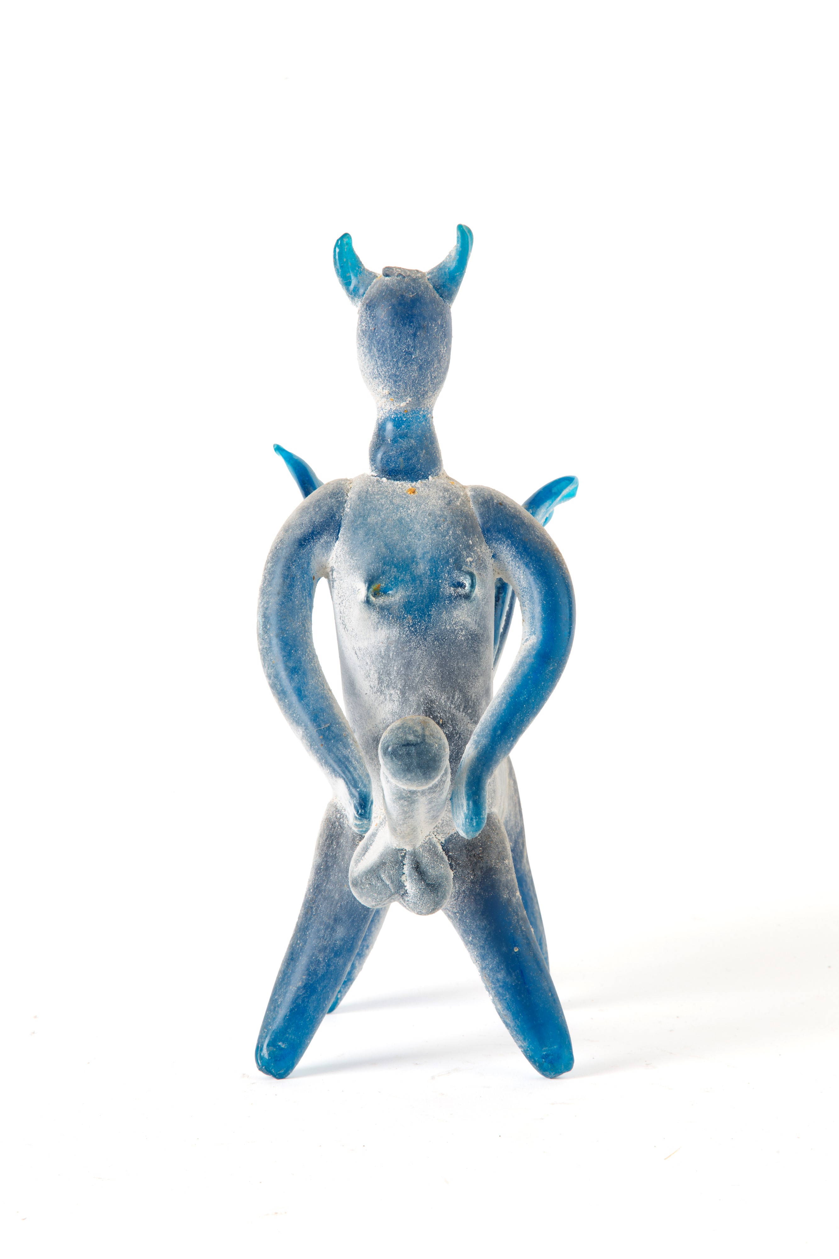 Scultura di animale fantastico, vetro sabbiato