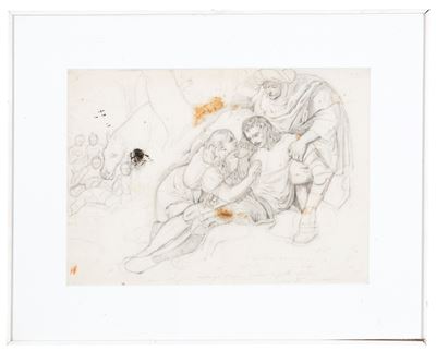 Disegno raffigurante "Deposizione", matita su carta, XIX secolo