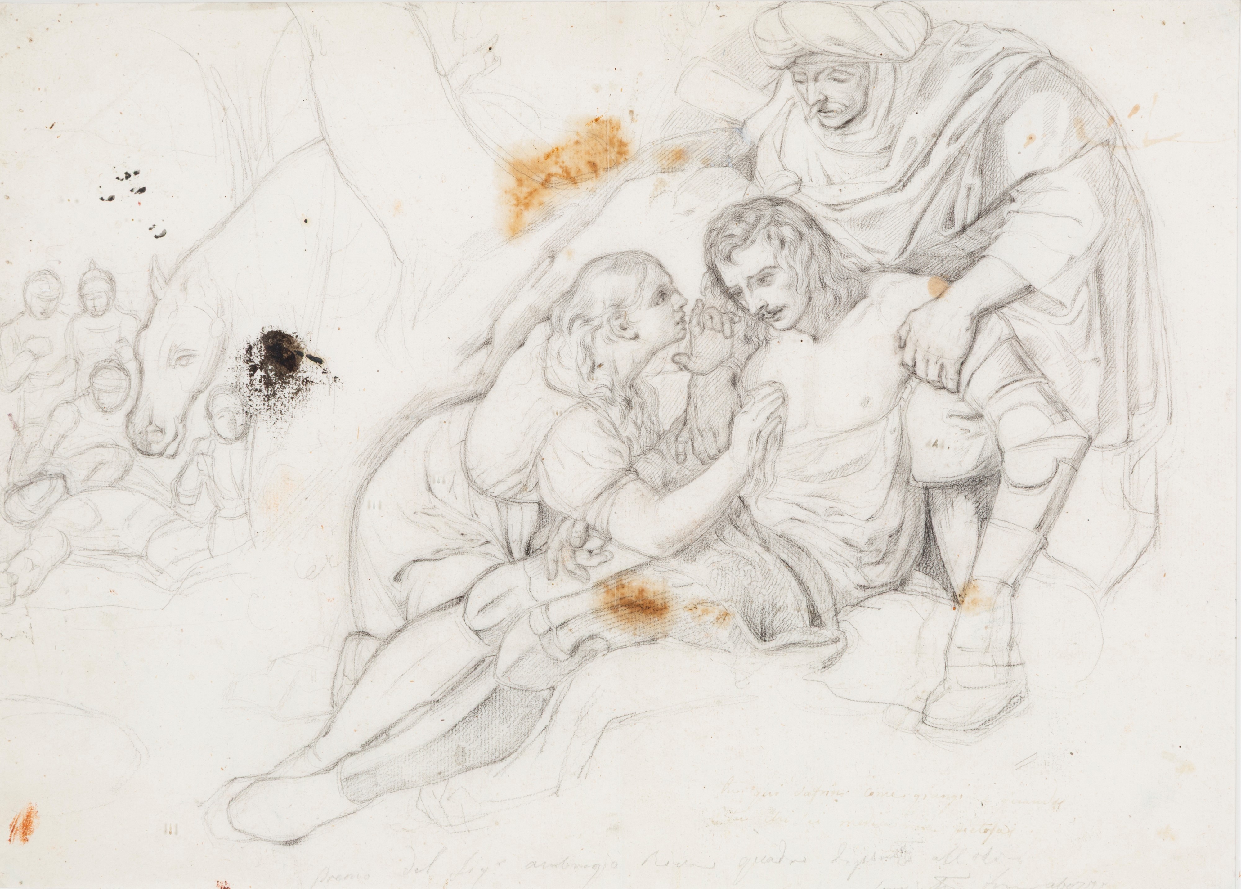 Disegno raffigurante "Deposizione", matita su carta, XIX secolo
