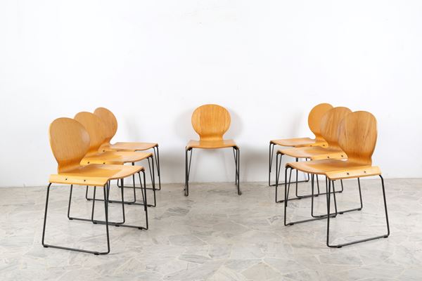 TOBIA SCARPA - Seven Wire chairs for MOLTENI