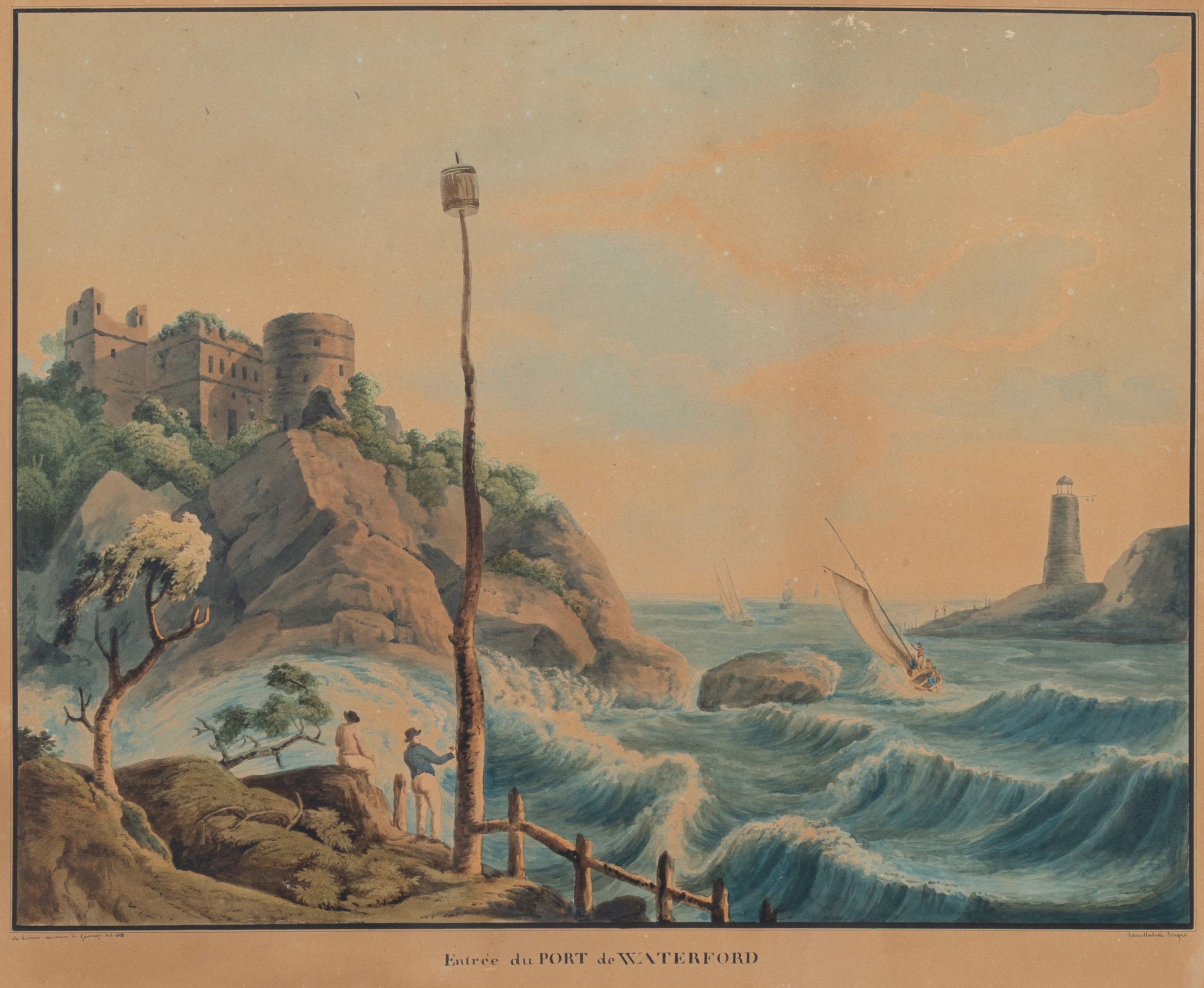 Felice Muletti - Porto di Waterford, acquarello su carta