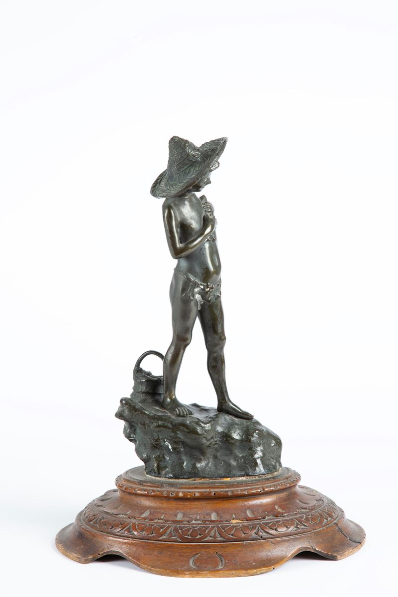 Giovanni Varlese - Pescatore, scultura in bronzo patinato