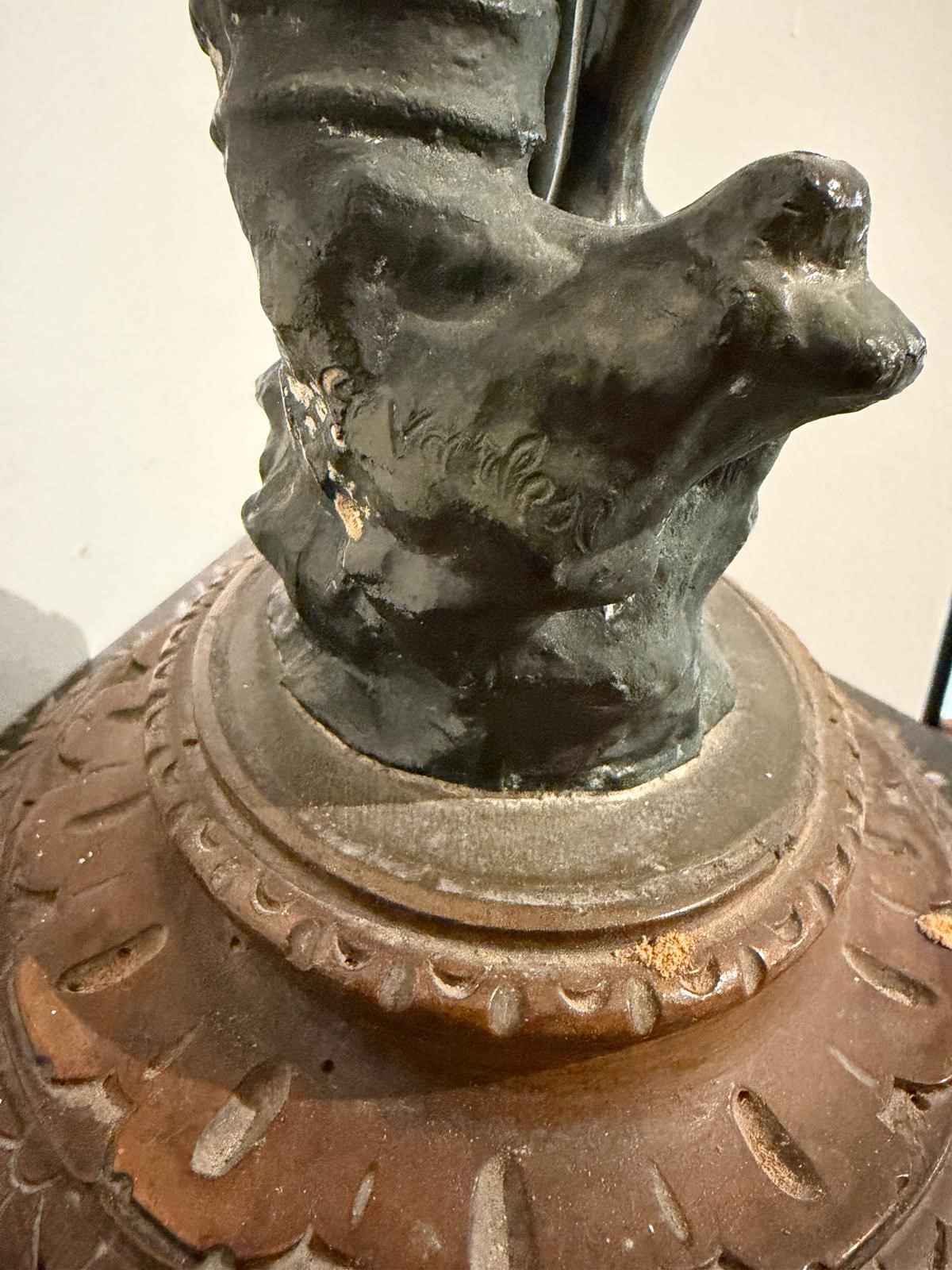 Giovanni Varlese - Pescatore, scultura in bronzo patinato