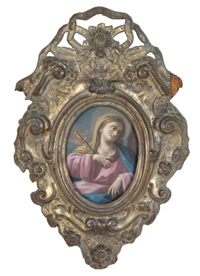 Dipinto raffigurante la «Madonna Addolorata», olio su rame (XVIII secolo)