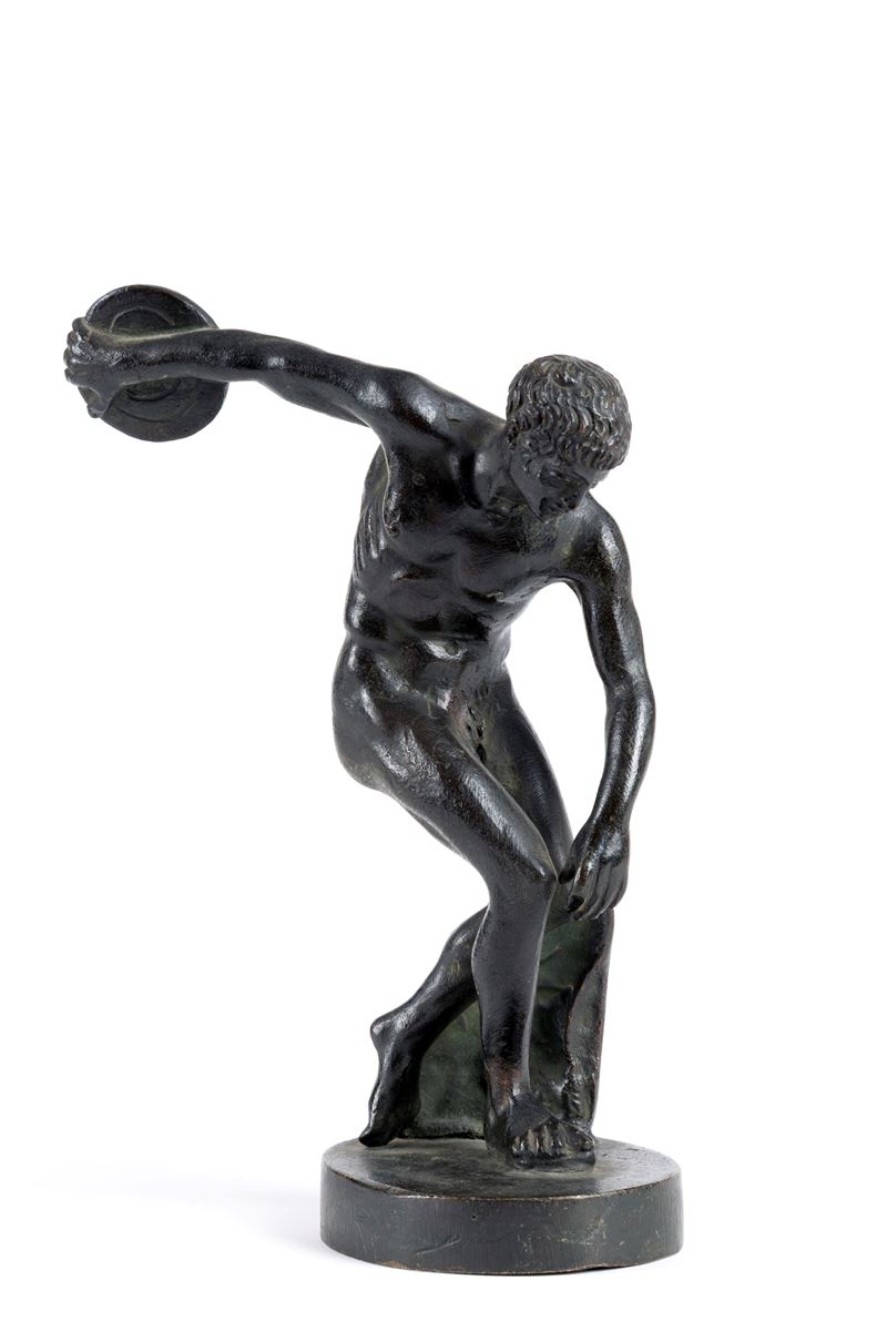 Scultura del “Discoobolo”, bronzo, fine XIX secolo