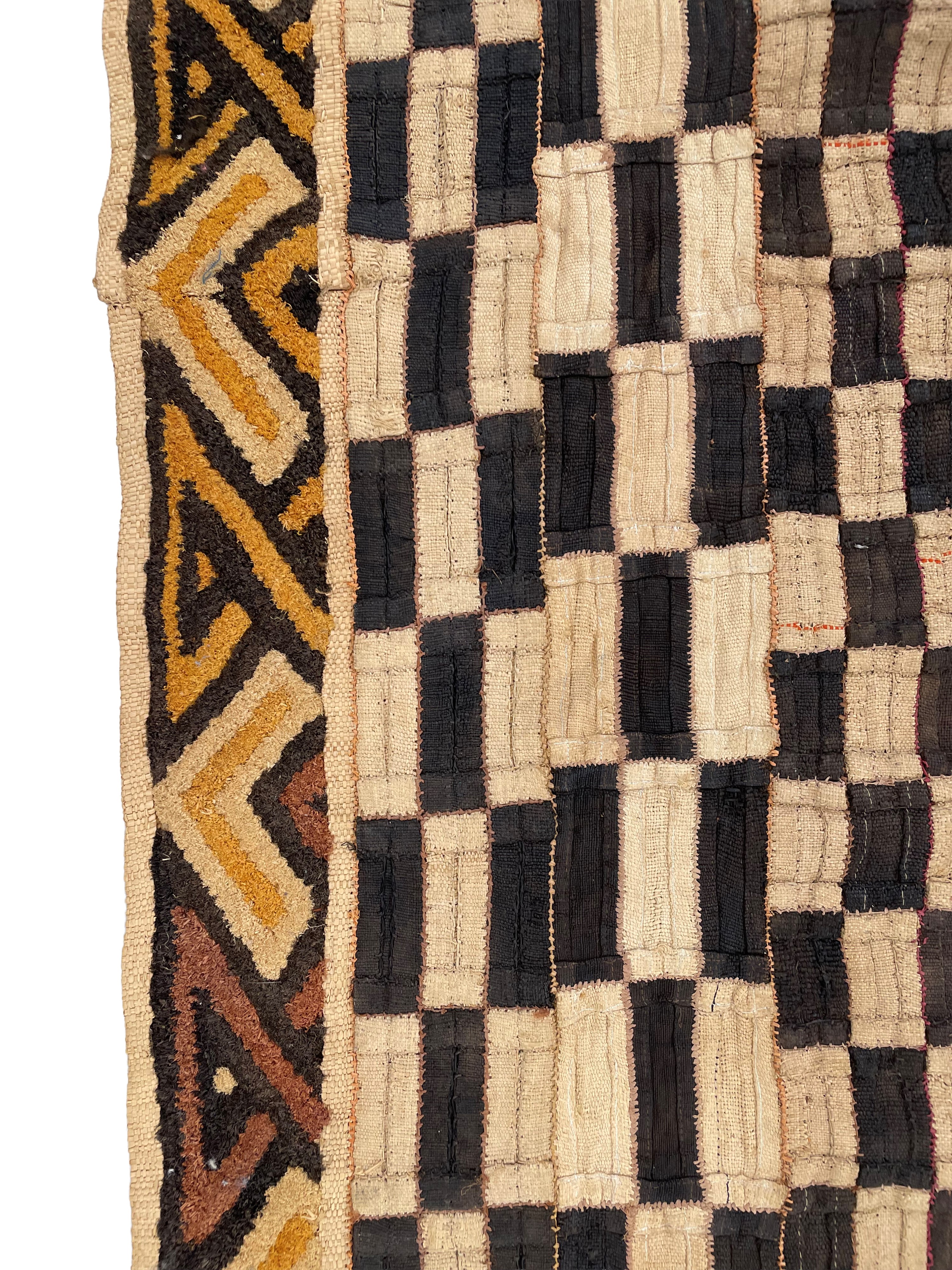 Tessuto Kuba in raffia e velluto, Repubblica del Congo, XX secolo