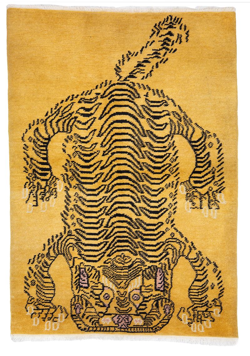 Tappeto con disegno a tigre, Tibet, seconda metà del XX secolo