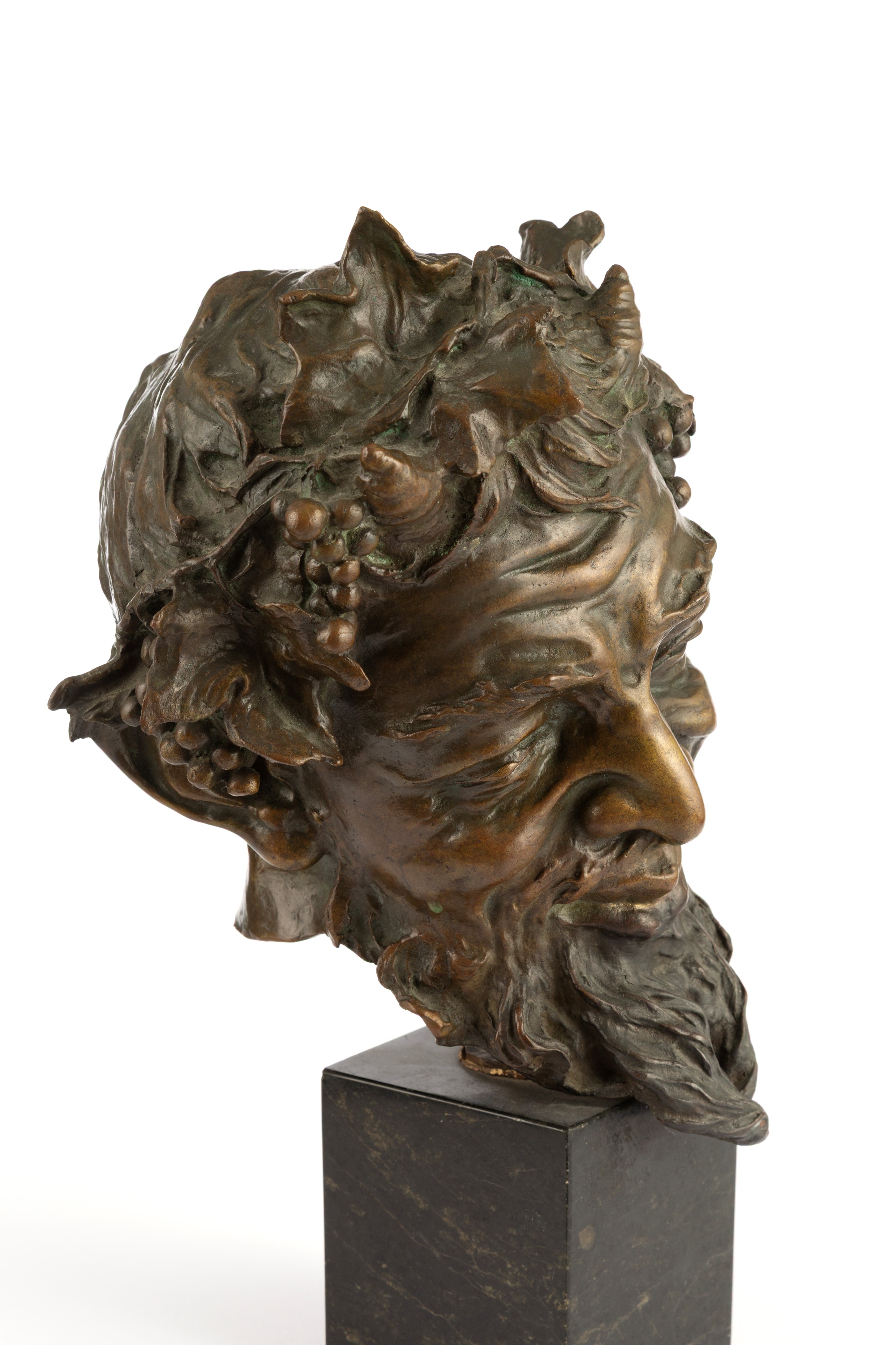 Vincenzo Gemito - Testa di satiro, scultura in bronzo