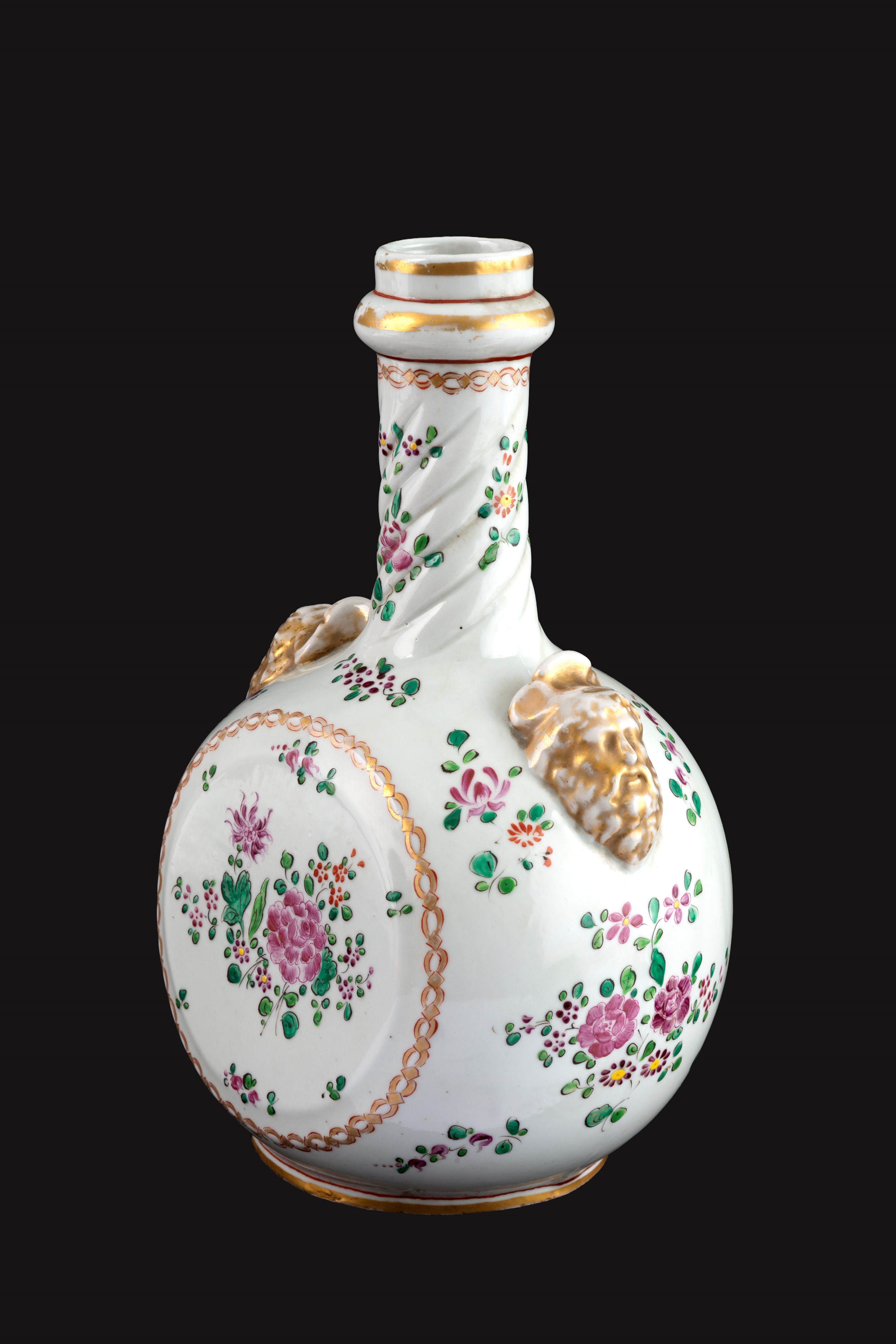 Fiaschetta, porcellana dipinta (Francia), XVIII secolo