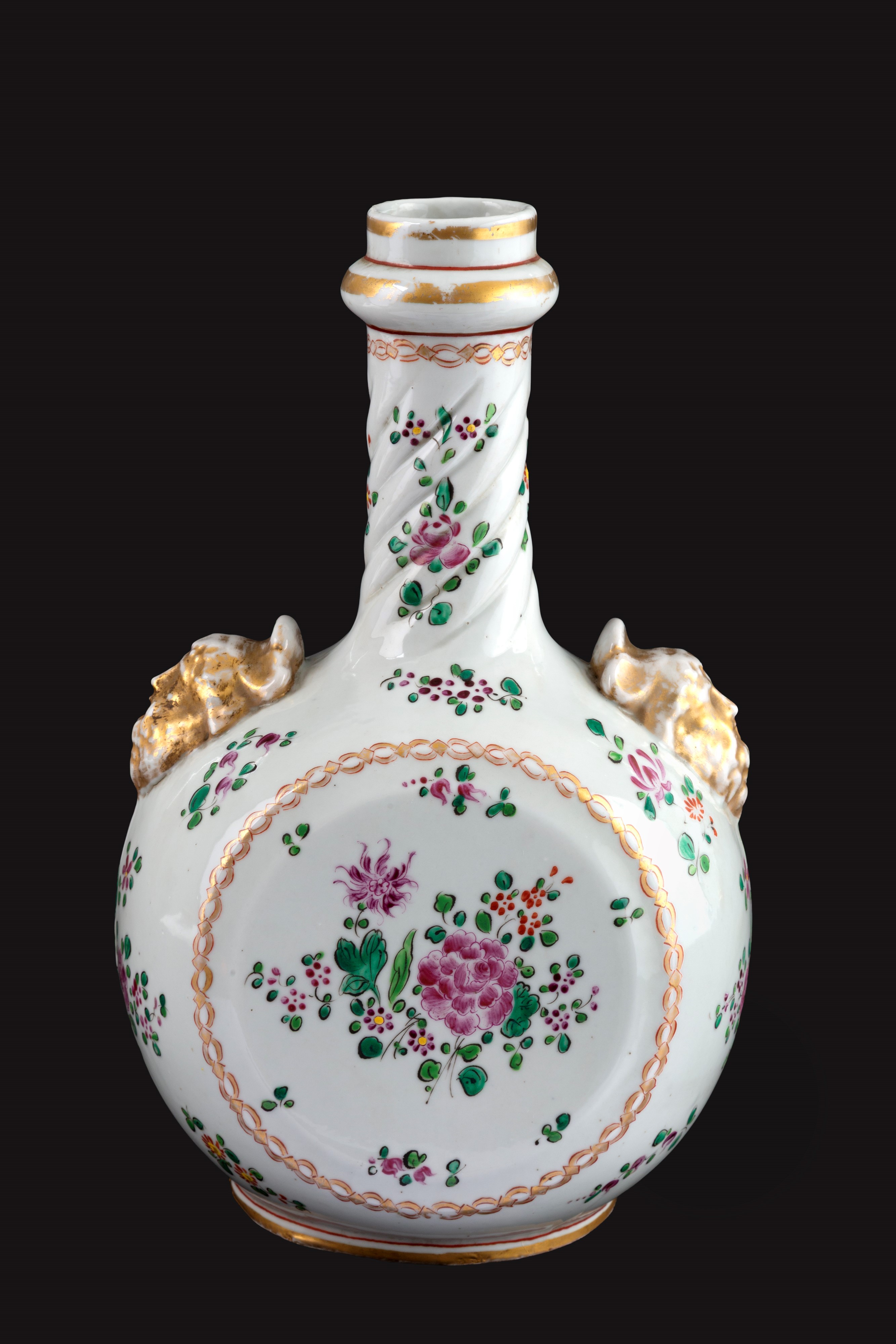 Fiaschetta, porcellana dipinta (Francia), XVIII secolo