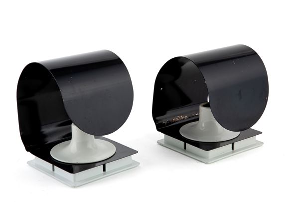 Pair of black wall lights
