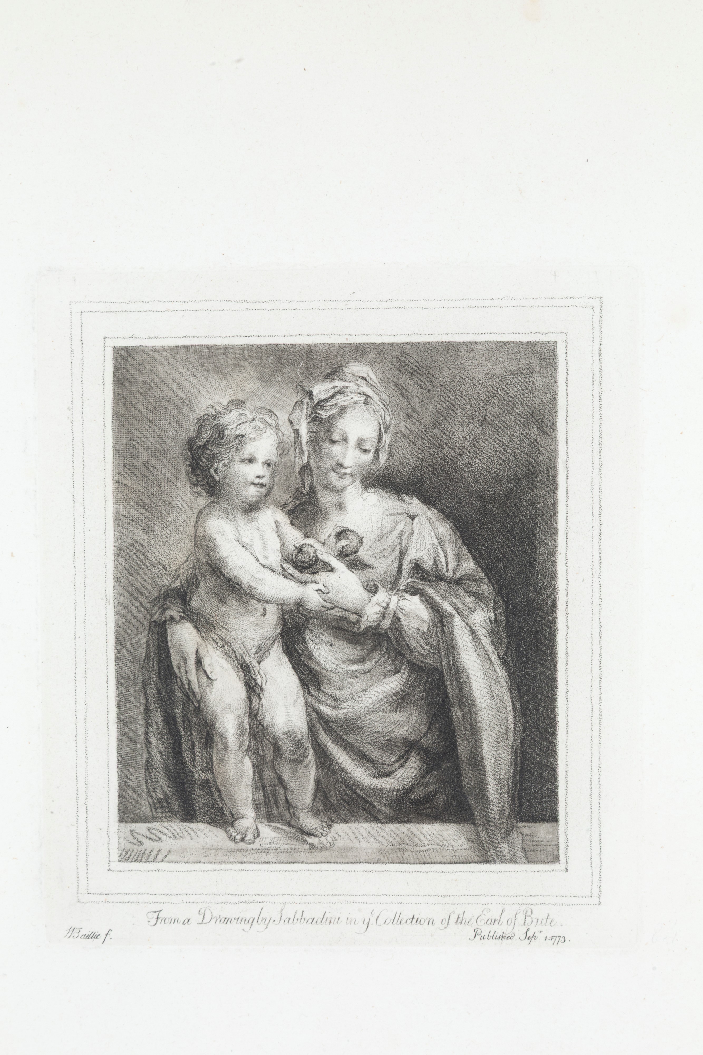 William Baillie - La Vergine con il Bambino, acquaforte e matita