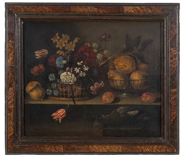 Painting "STILL LIFE WITH FLOWERS, FRUIT AND GAME"