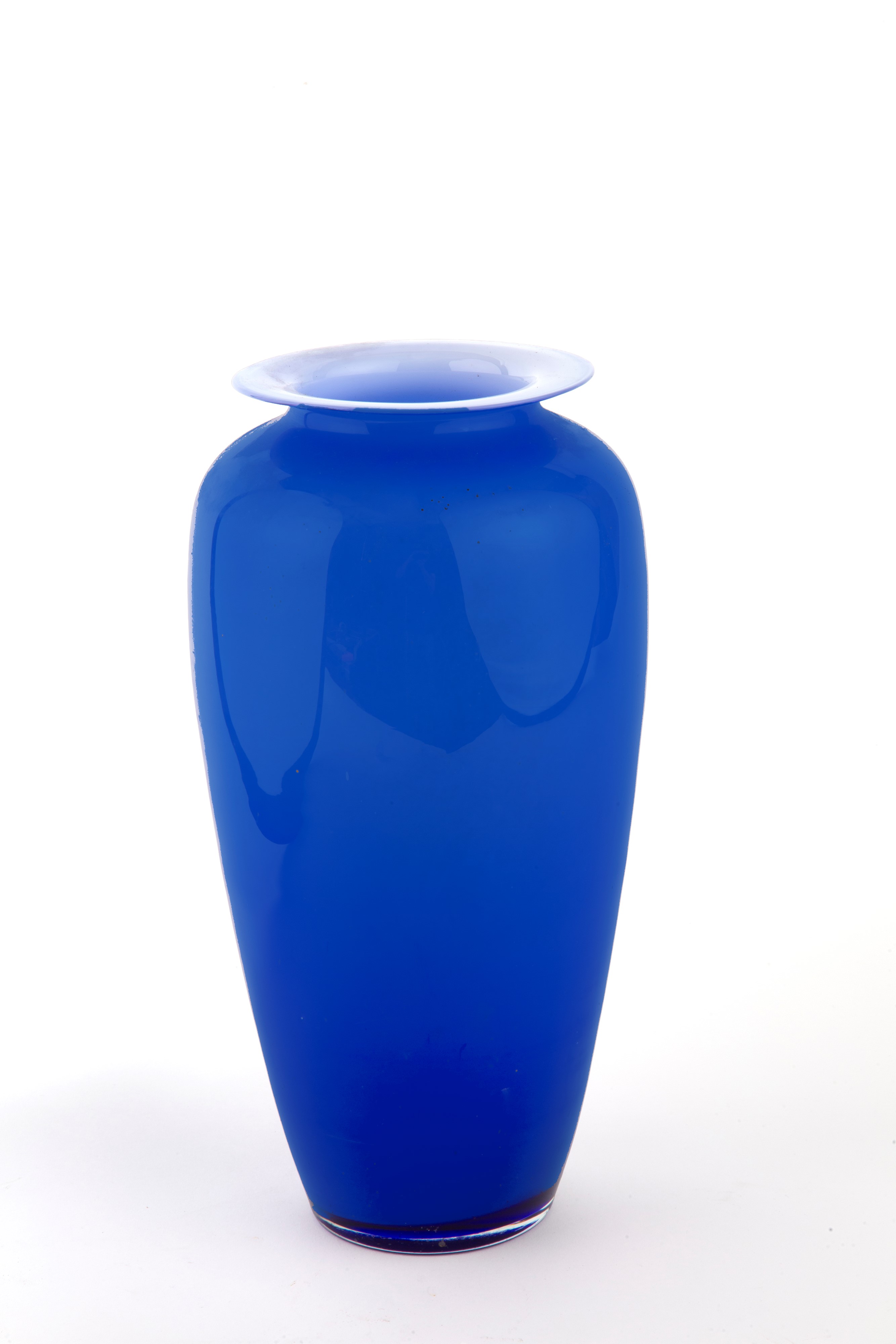 Vaso, vetro soffiato blu, oggetto decorativo