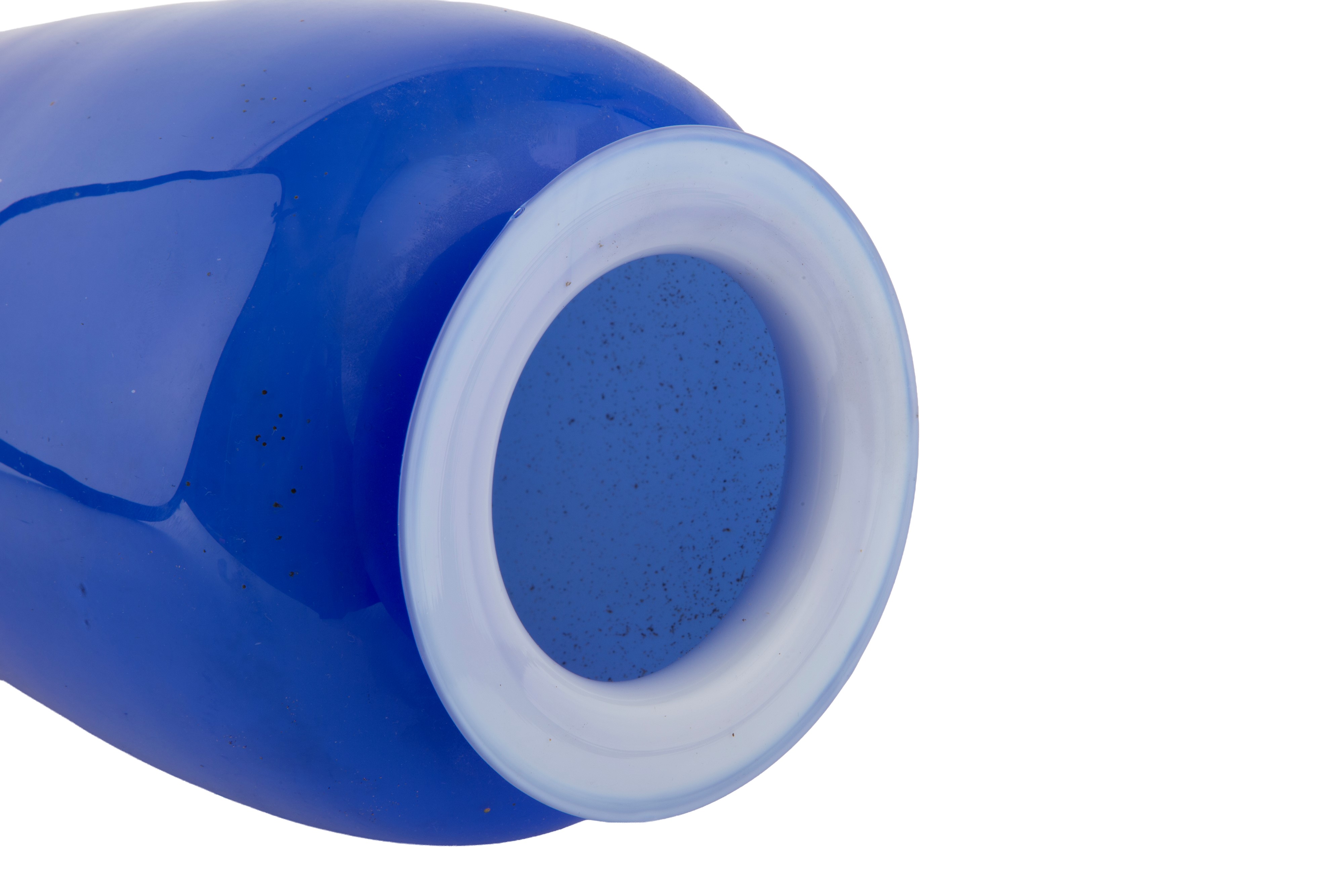 Vaso, vetro soffiato blu, oggetto decorativo