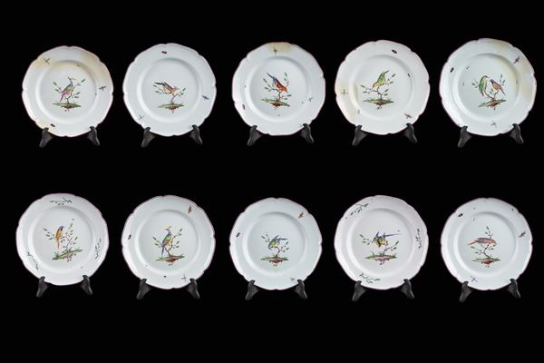 Ten ceramic plates