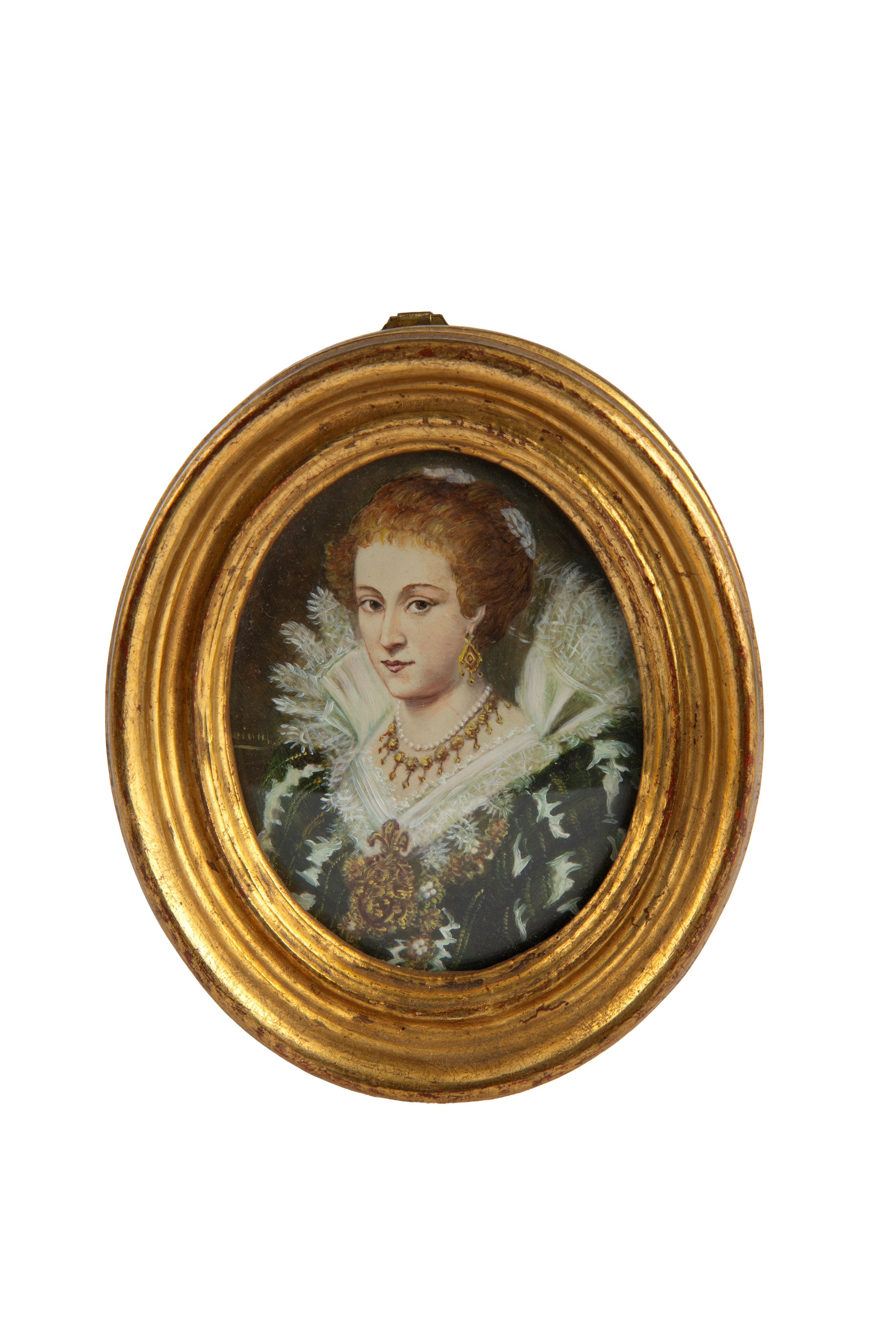Cinque piccoli dipinti, Ritratti di donne, olio su materiali vari (fine  XIX–inizi XX secolo)