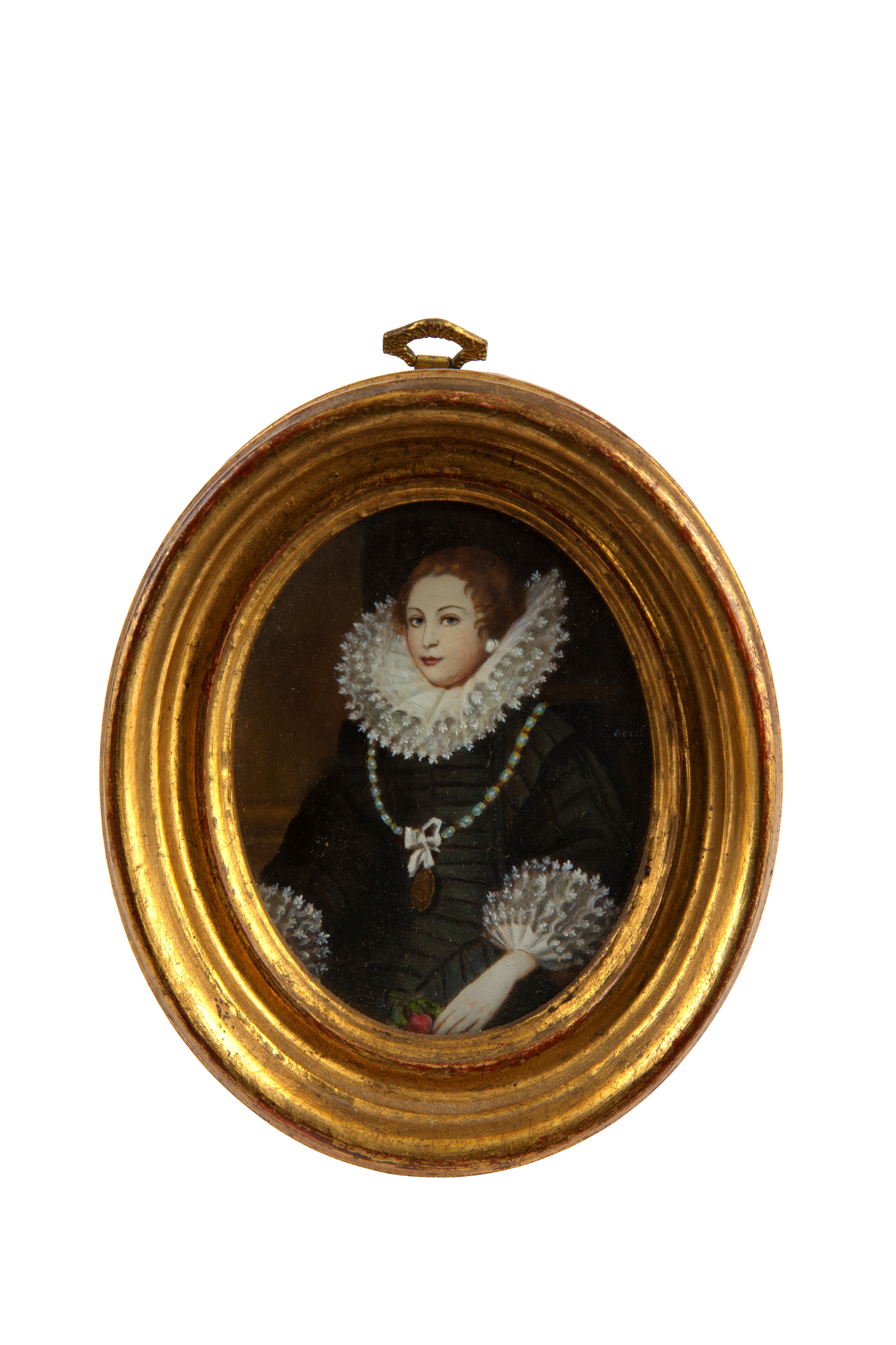 Cinque piccoli dipinti, Ritratti di donne, olio su materiali vari (fine  XIX–inizi XX secolo)