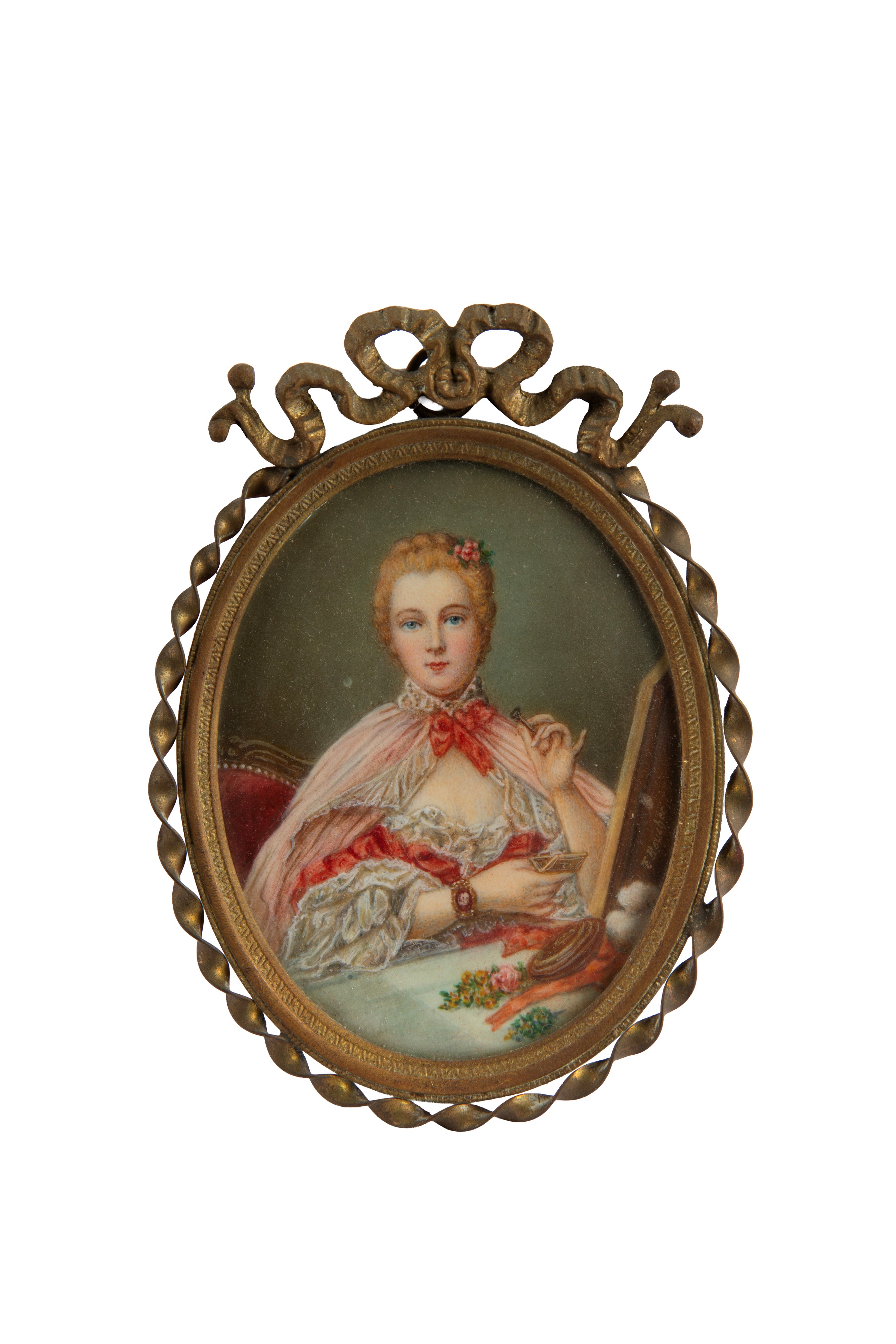 Cinque piccoli dipinti, Ritratti di donne, olio su materiali vari (fine  XIX–inizi XX secolo)