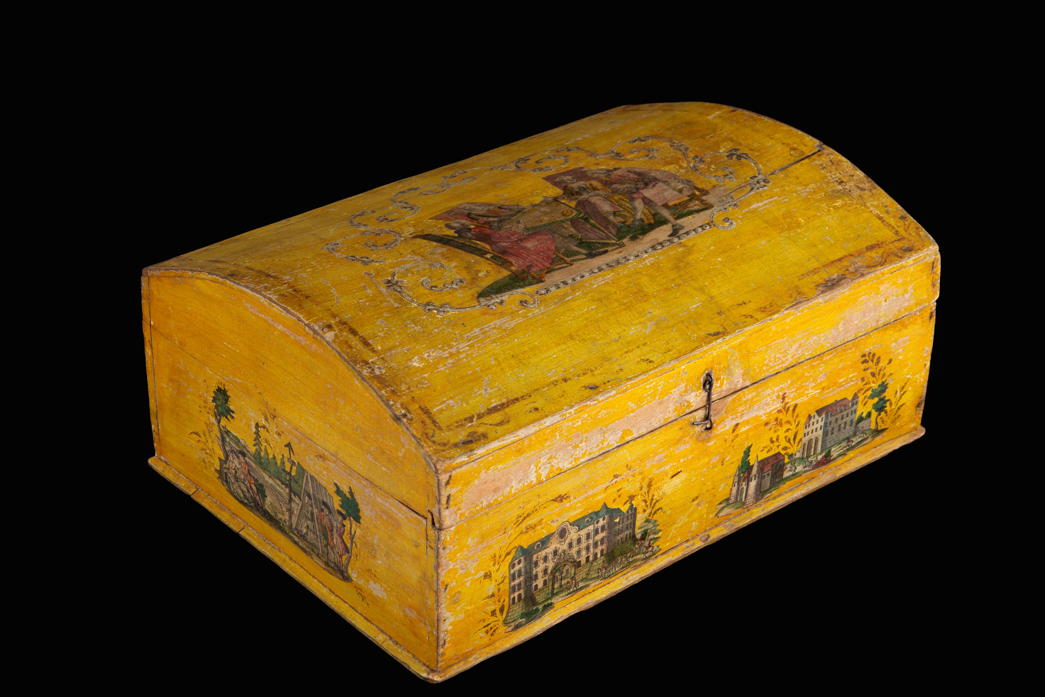 Bauletto in legno laccato (arte povera), XVIII secolo