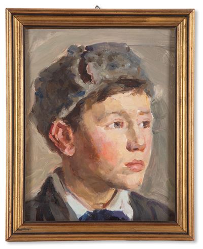 Emmanuel Mane’-Katz, Ritratto di fanciullo, olio su cartoncino