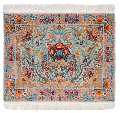 Tappeto Isfahan, qualità extra fine, lana e seta, Persia