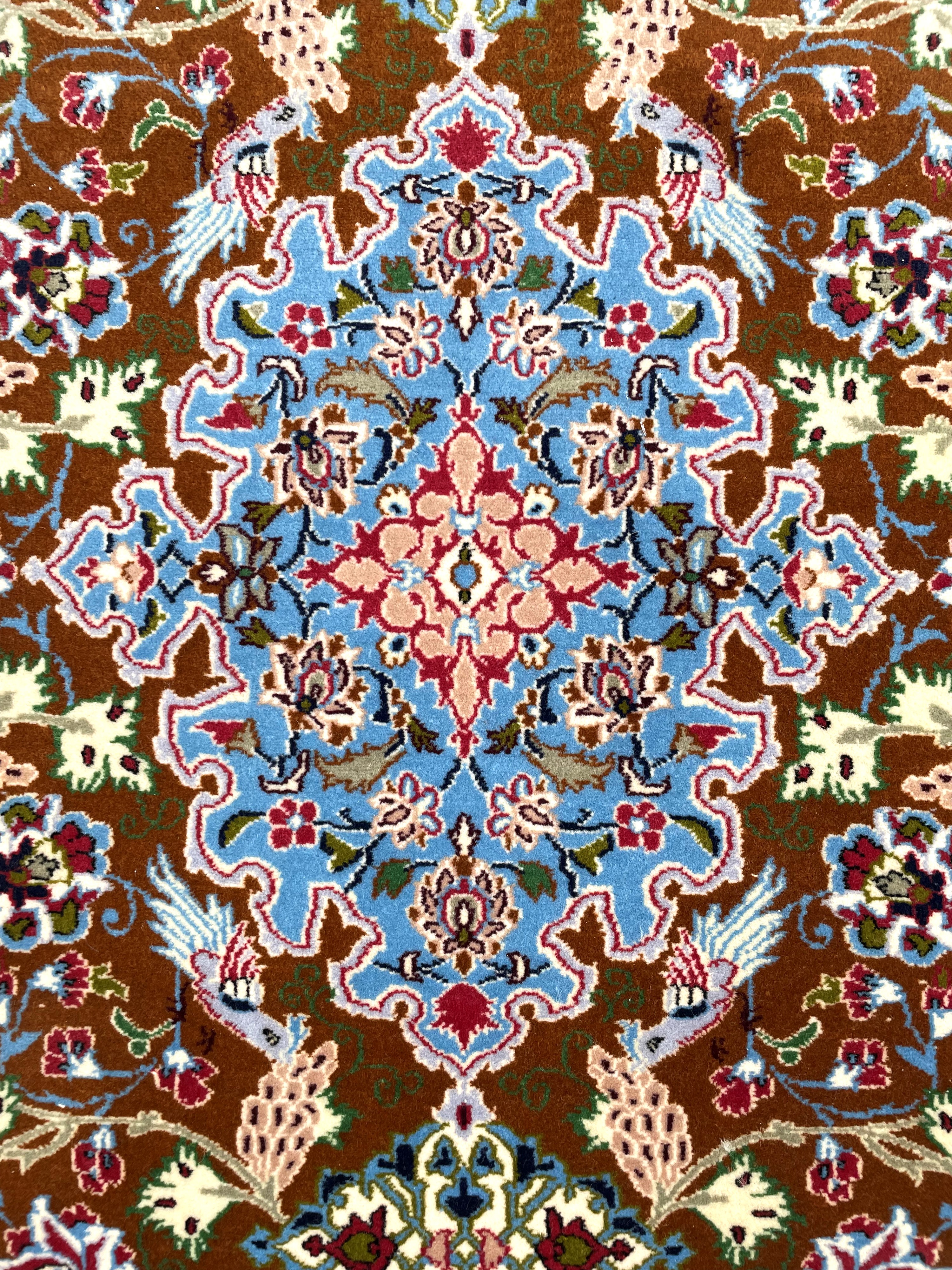 Tappeto Isfahan, lana e seta, Persia, fine XX secolo