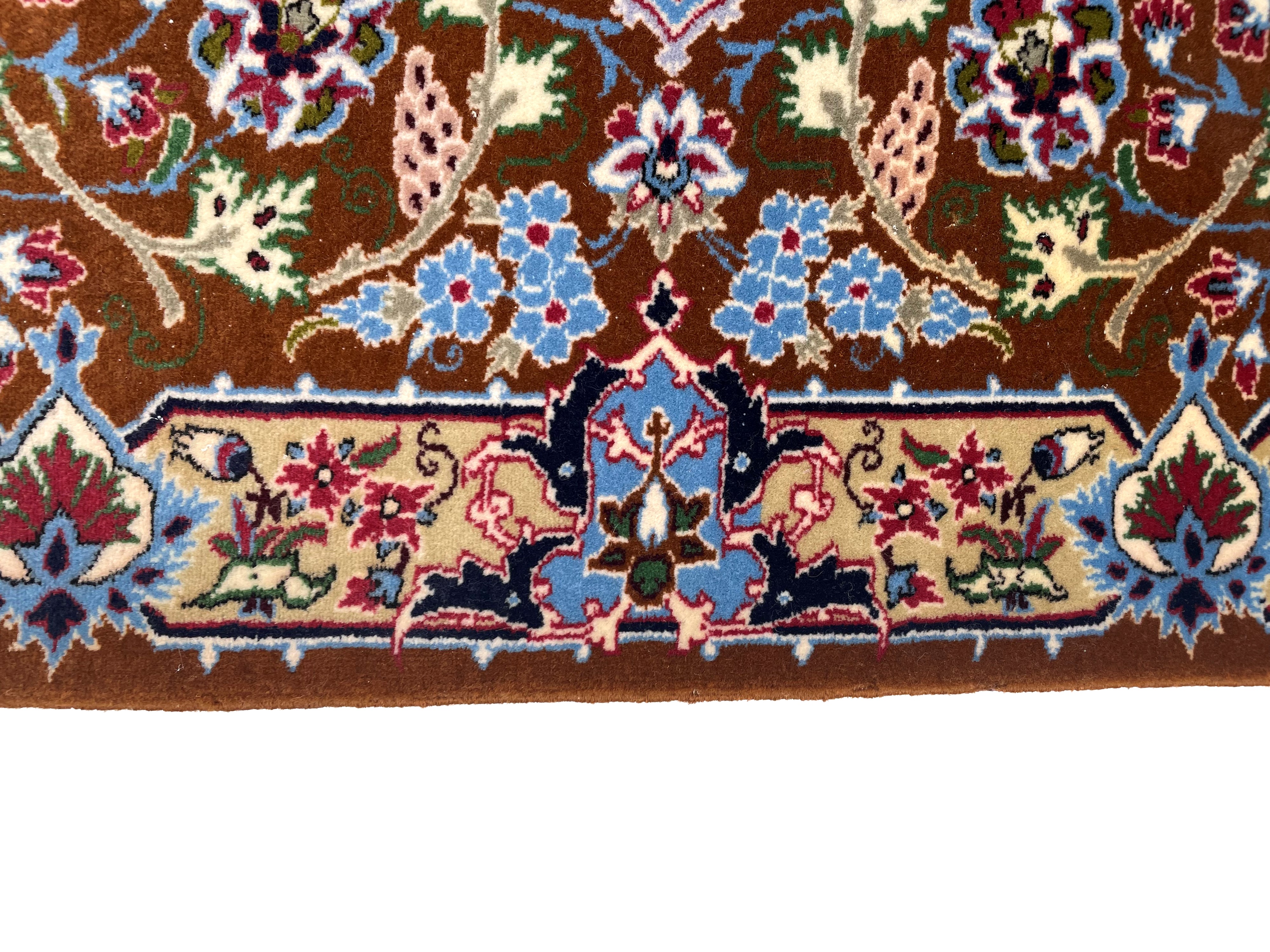 Tappeto Isfahan, lana e seta, Persia, fine XX secolo