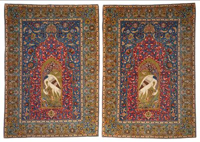 Coppia di tappeti di Isfahan, Persia, inizi XX secolo
