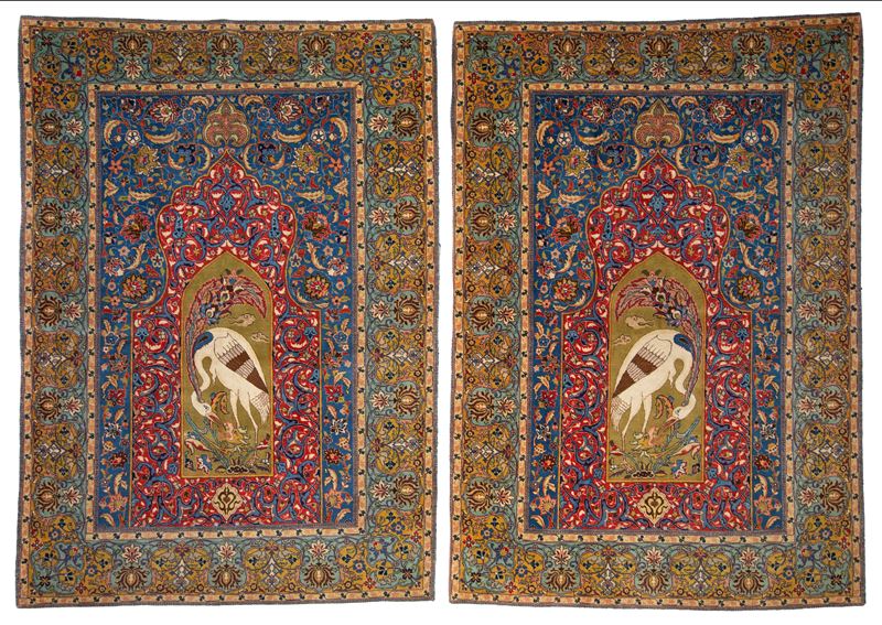 Coppia di tappeti di Isfahan, Persia, inizi XX secolo